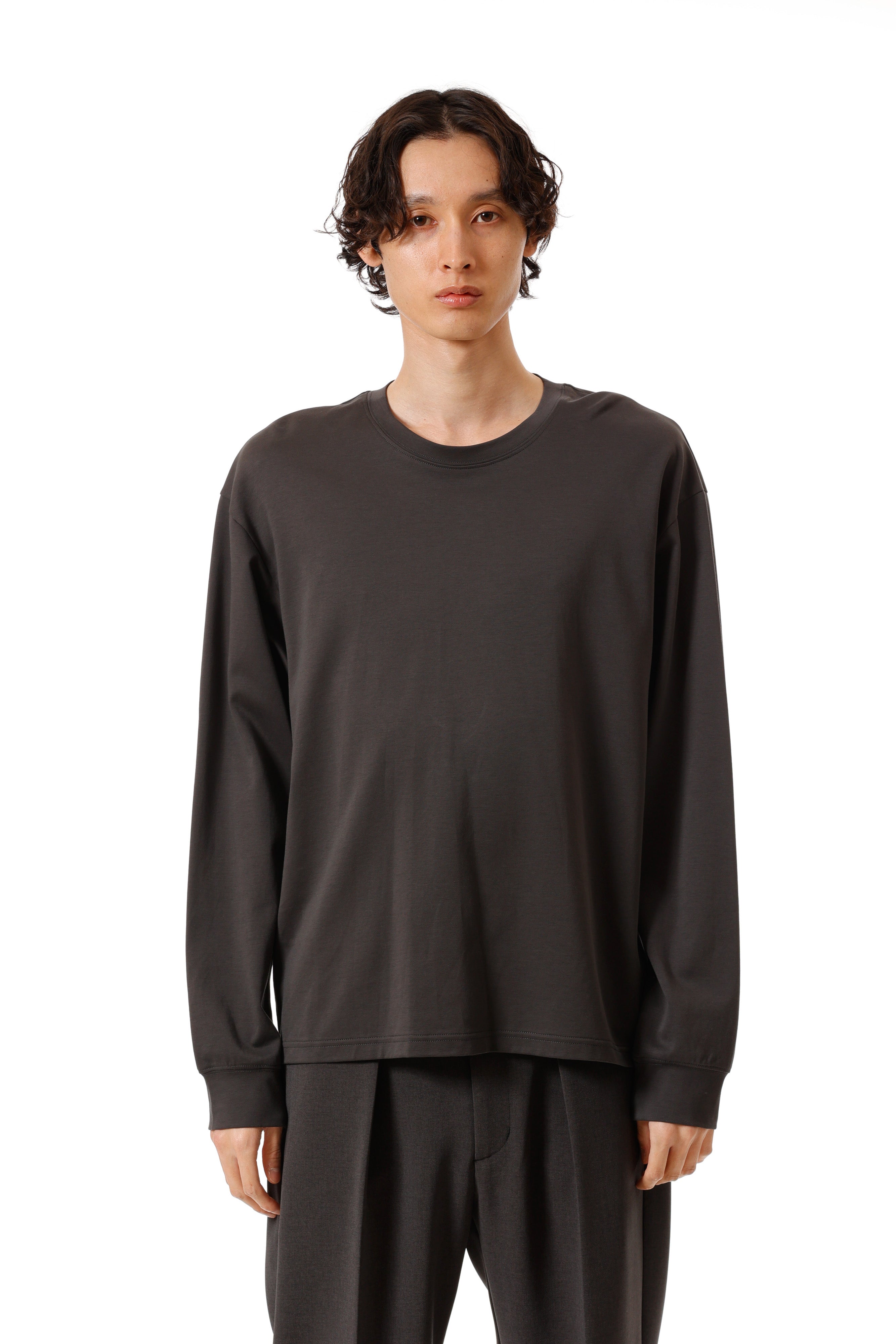 コットンダブルフェイス オーバーサイズ L/S カットソー〔AJ52-088〕