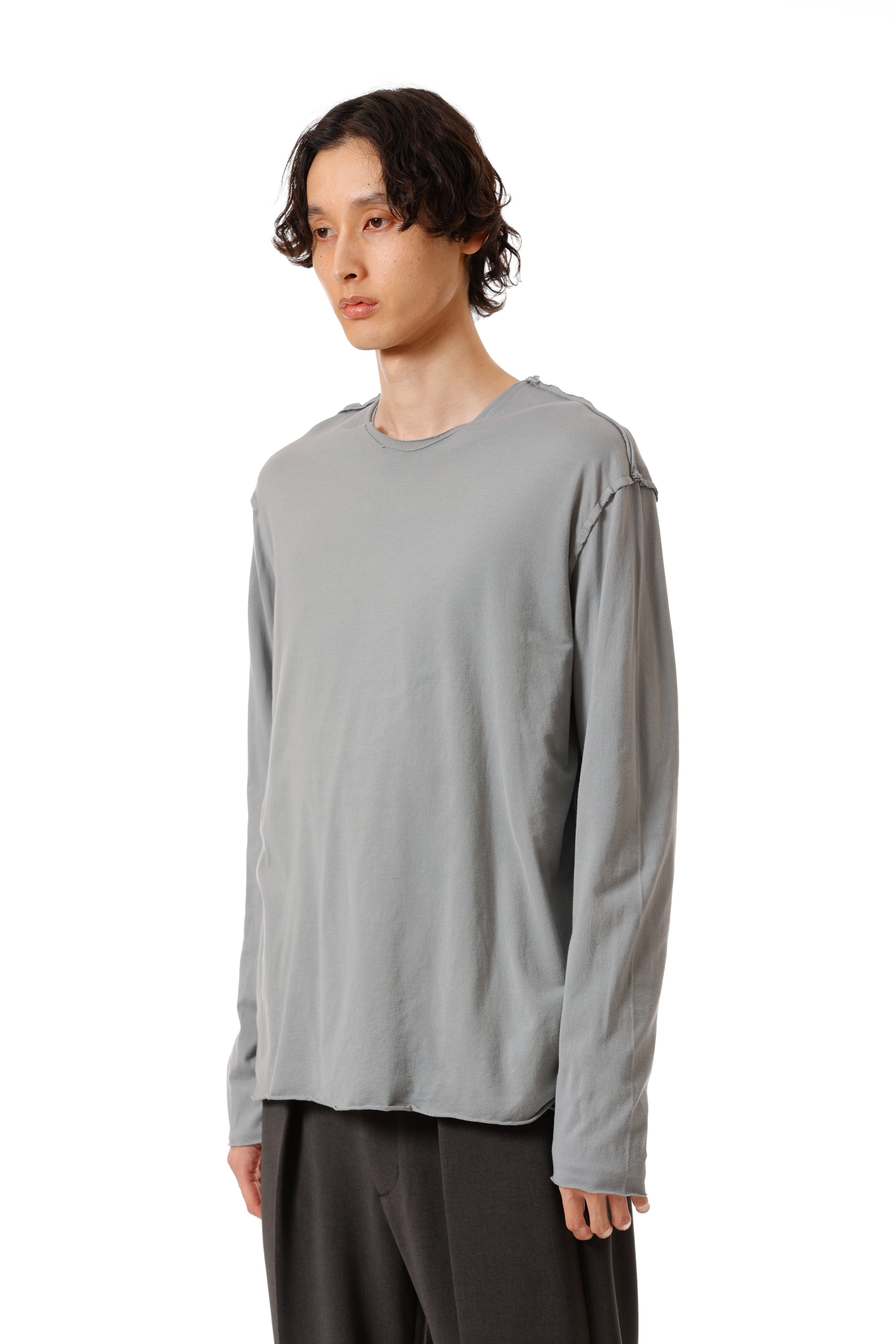 ピマコットンジャージー スリムフィット レイヤード L/S カットソー〔AJ52-091〕