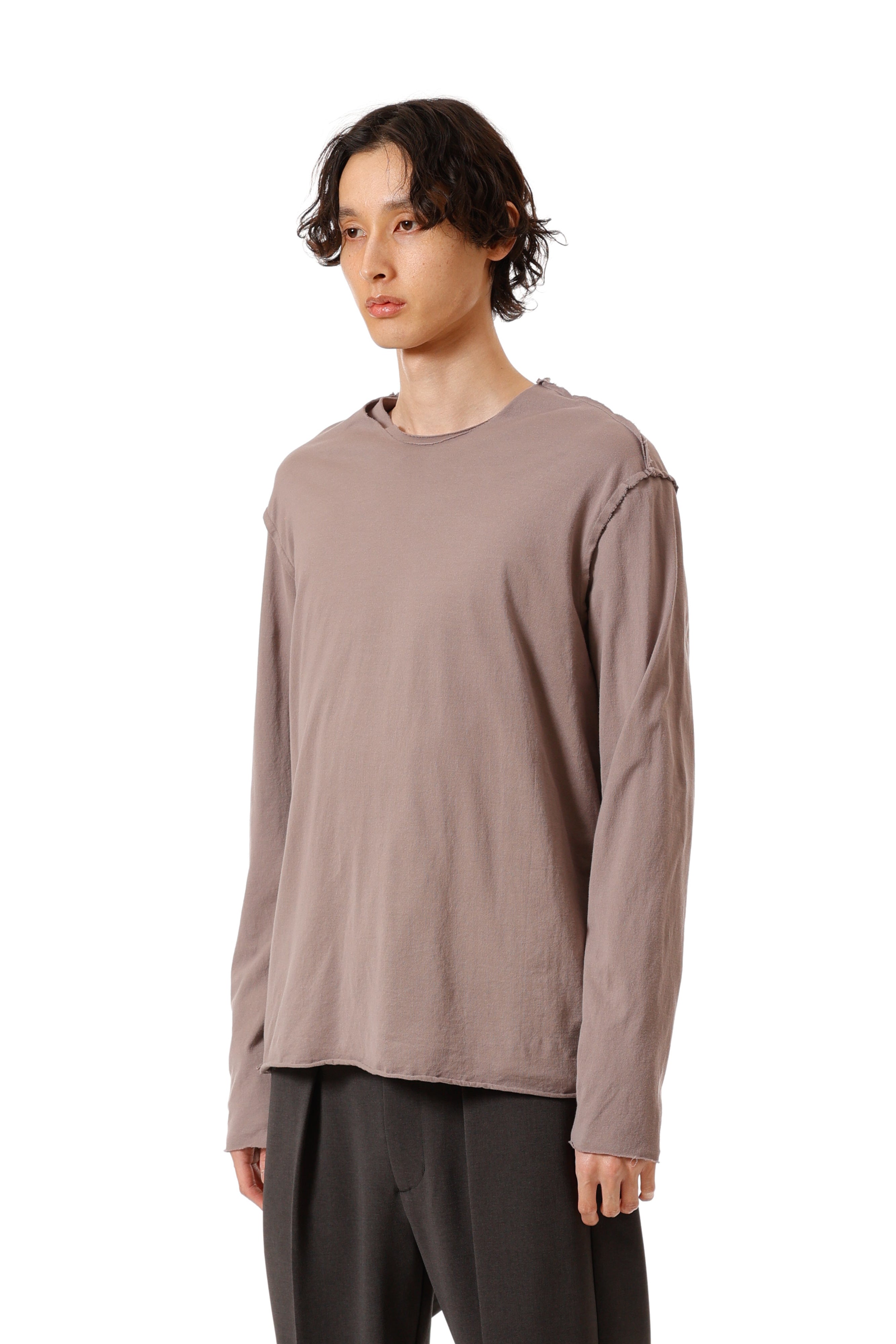 ピマコットンジャージー スリムフィット レイヤード L/S カットソー〔AJ52-091〕