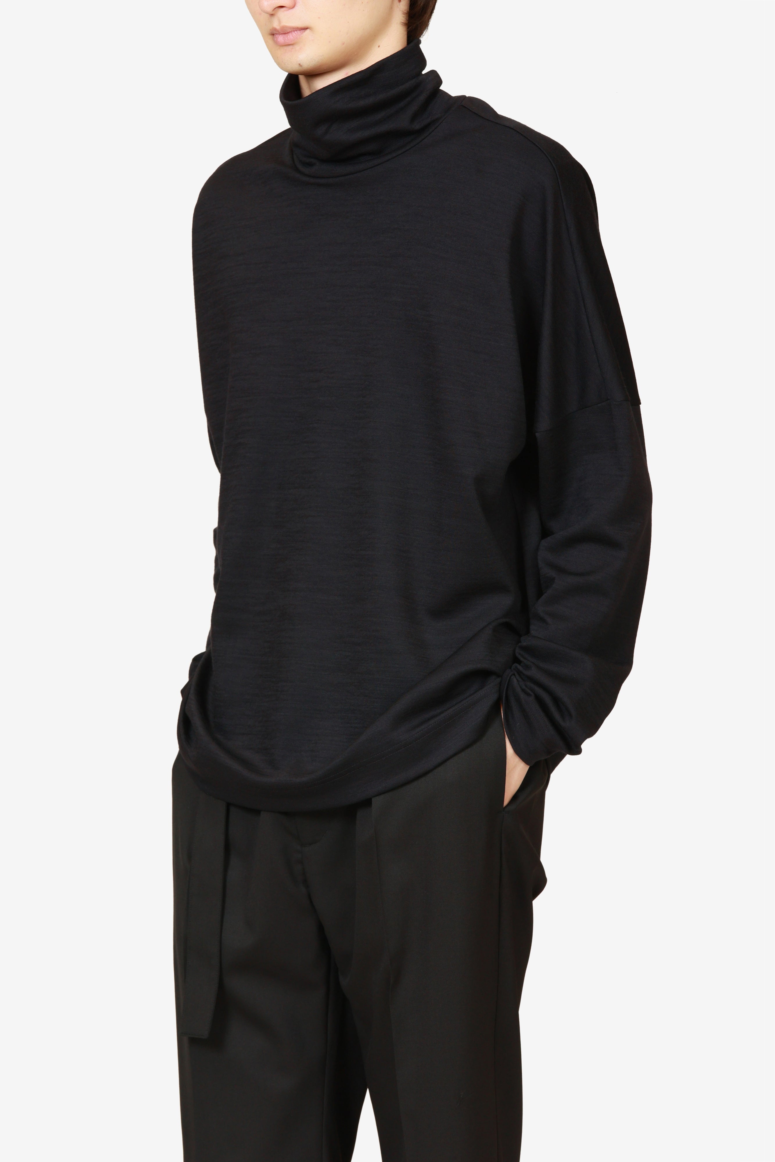 限定商品 ウール/ナイロンスムース ハイネックカットソーL/S〔AJ52-114〕