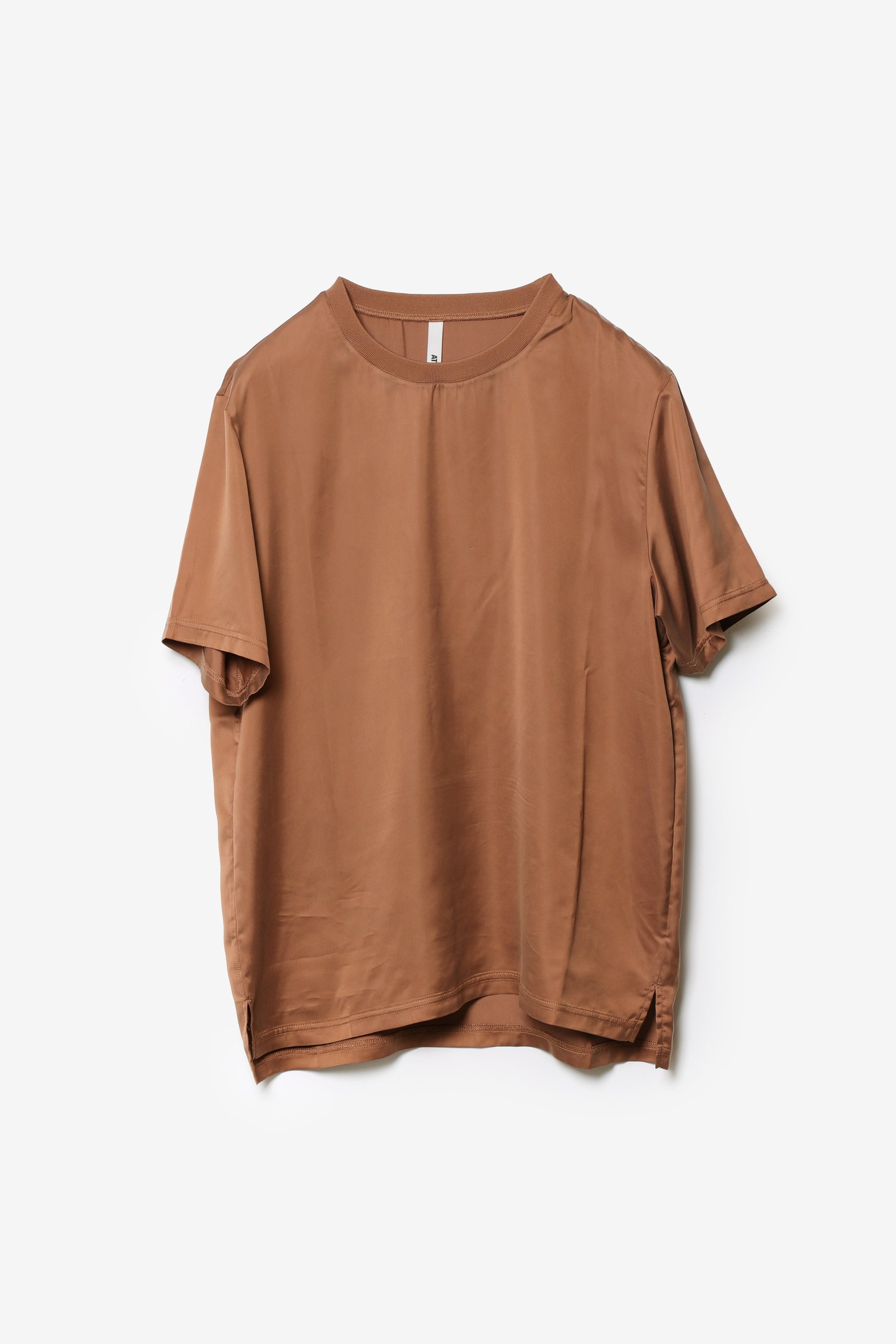 キュプラ/ポリエステル フィブリルサテン S/S Tシャツ〔AJ61-020〕