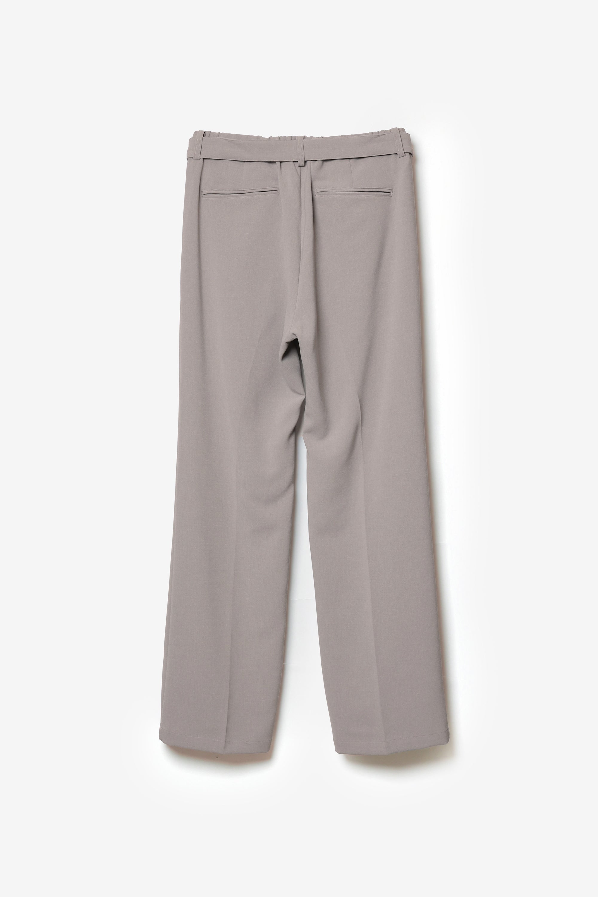 ポリエステルストレッチダブルクロス ベルト付きストレートパンツ〔AP61-079〕