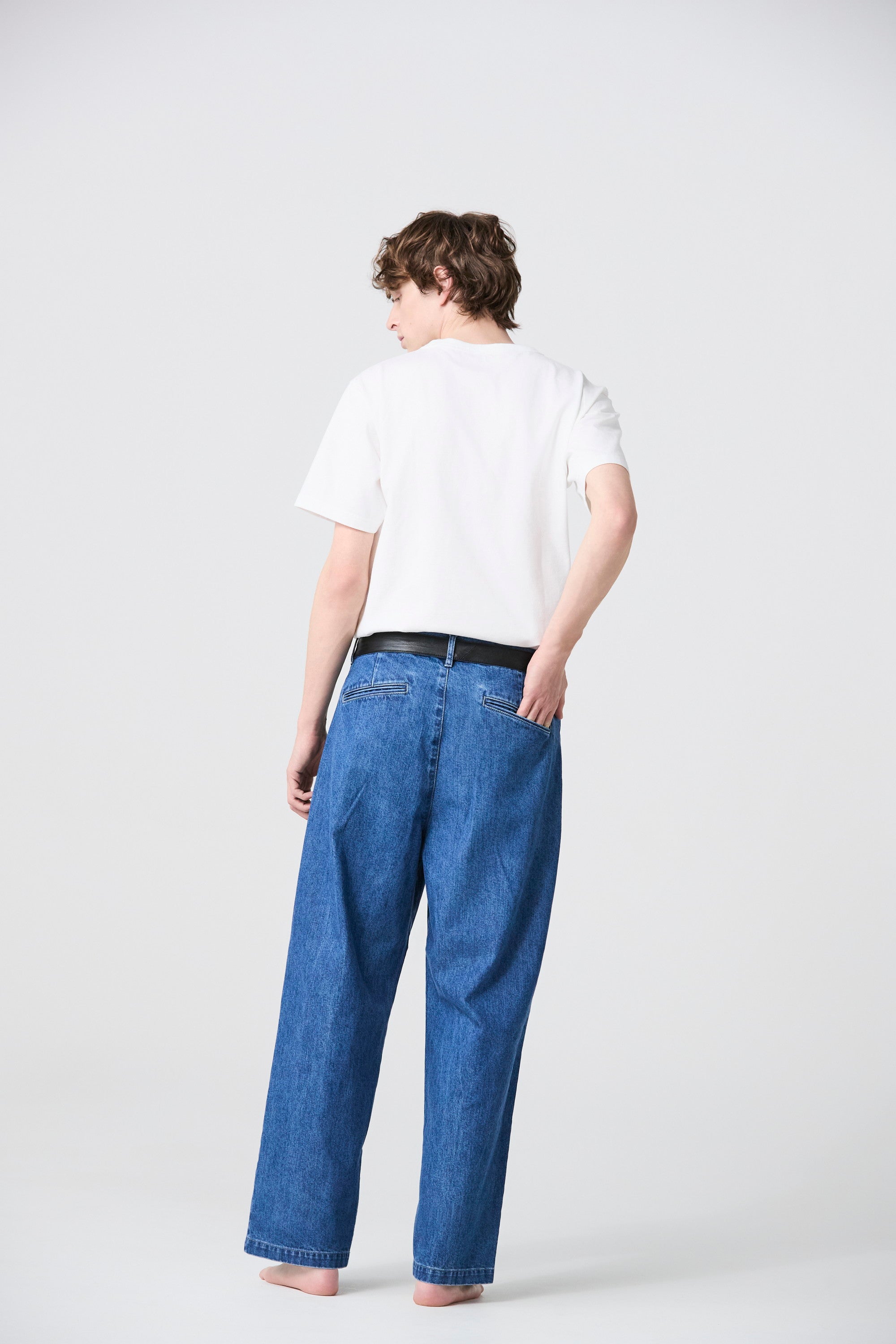 ATTACHMENT × JAPAN DENIM LEATHER BELTED VINTAGE PANTS〔AP61-112〕
