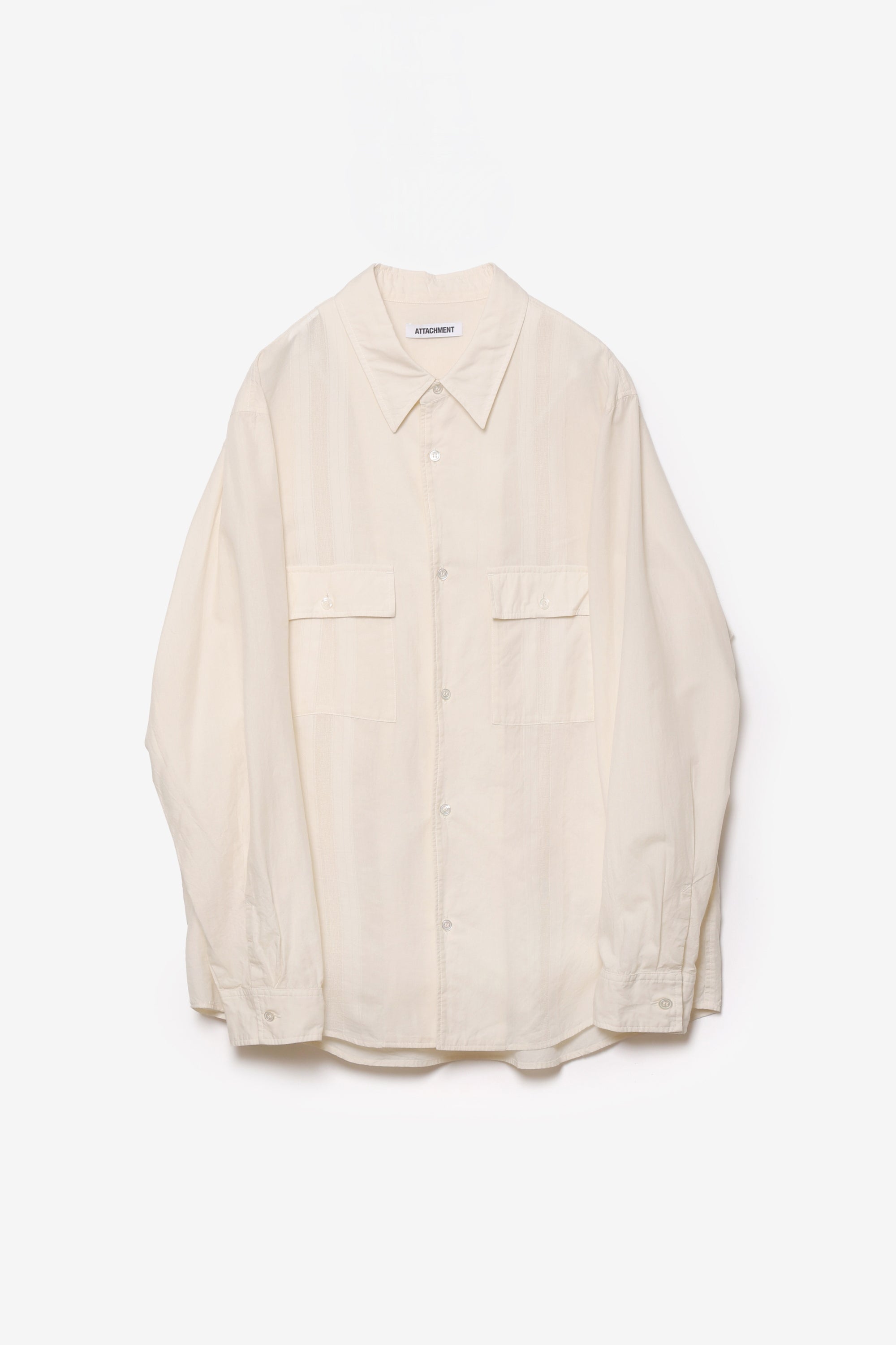 コットン/テンセル ジャカードローン パッチポケットL/S シャツ〔AS61-029〕