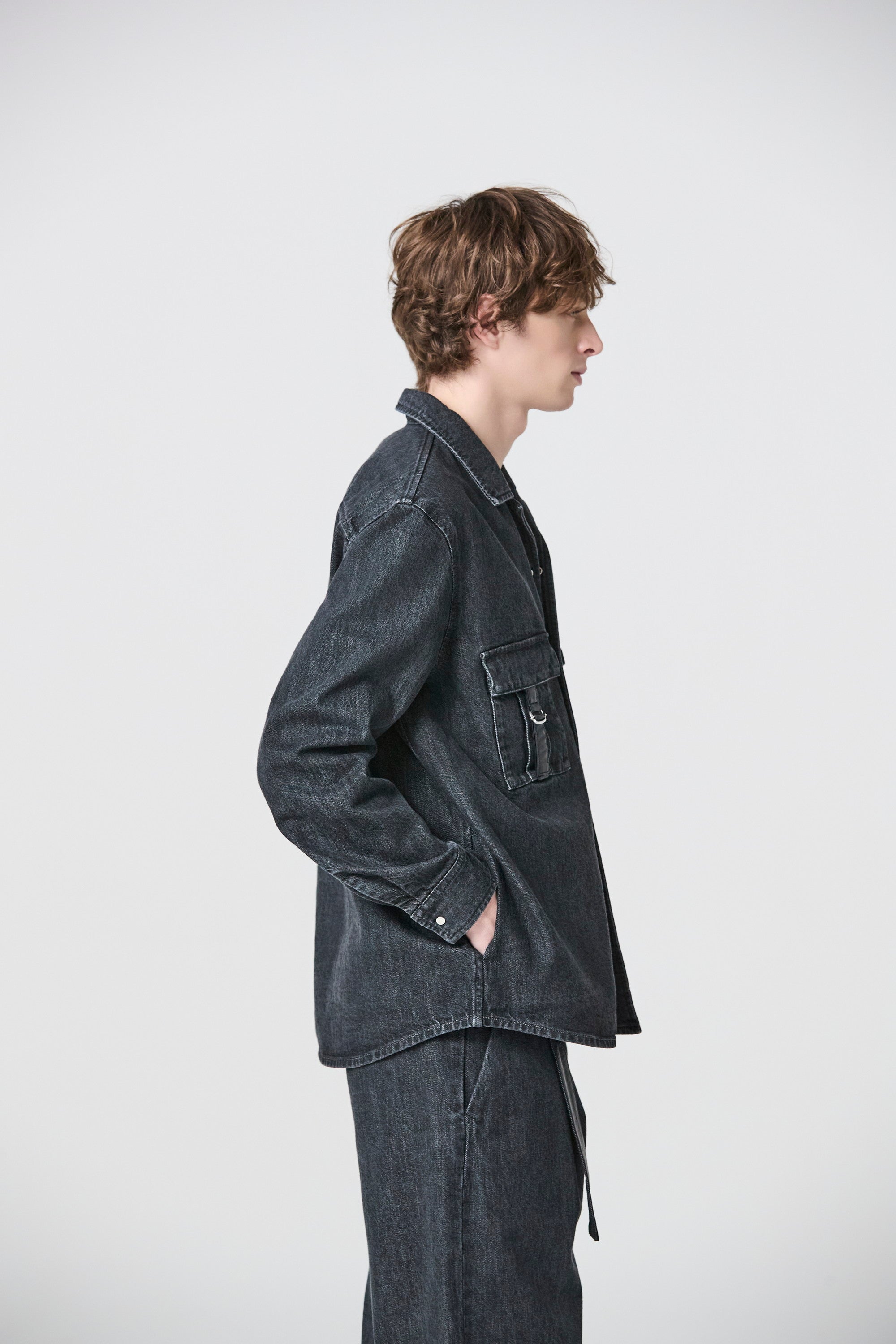 ATTACHMENT × JAPAN DENIM LEATHER STRAP VINTAGE SHIRT JACKET〔AS61-110〕