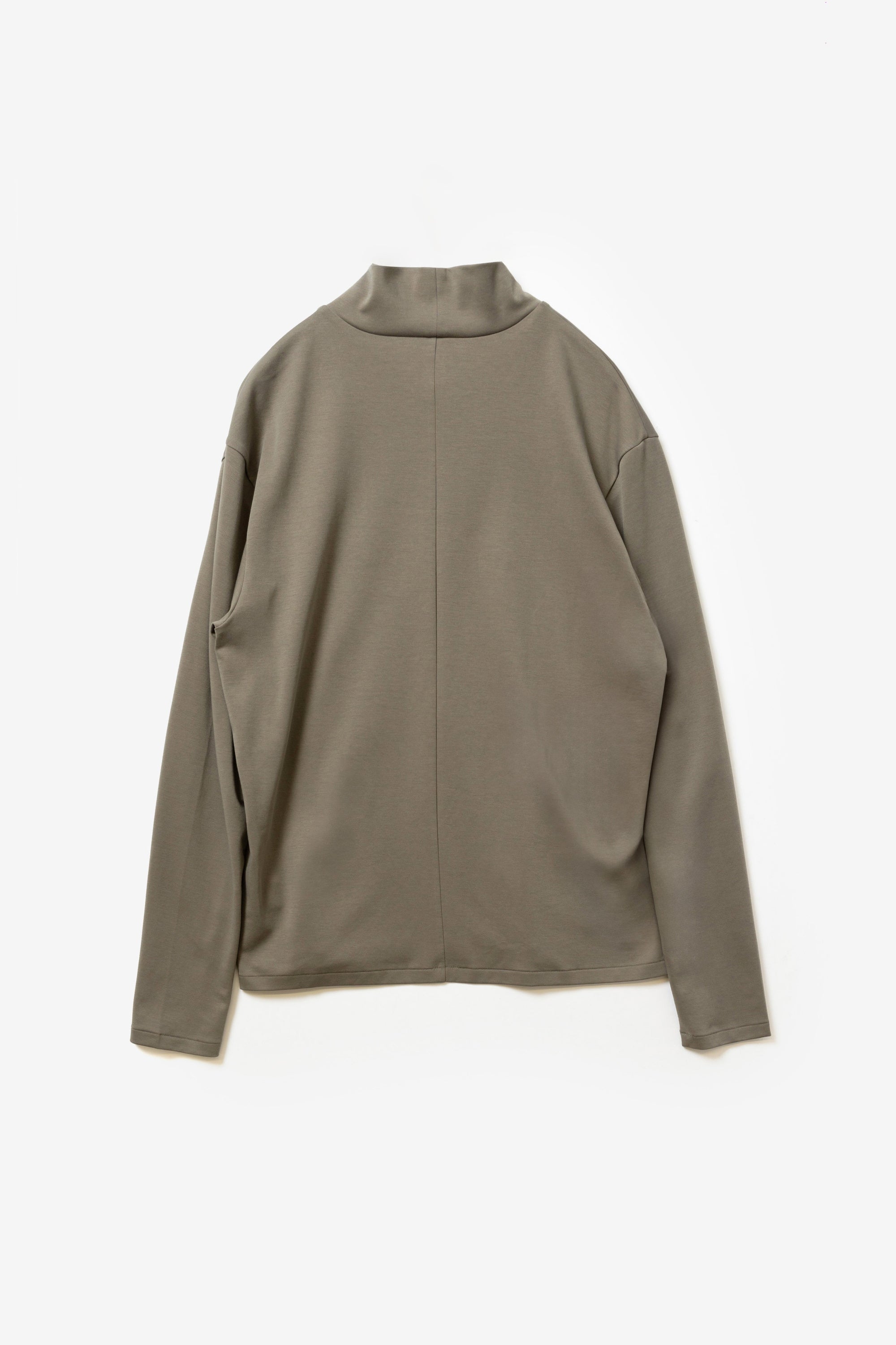コットンダブルフェイススリムフィットハイネックL/Sカットソー〔MCKA0282086998〕