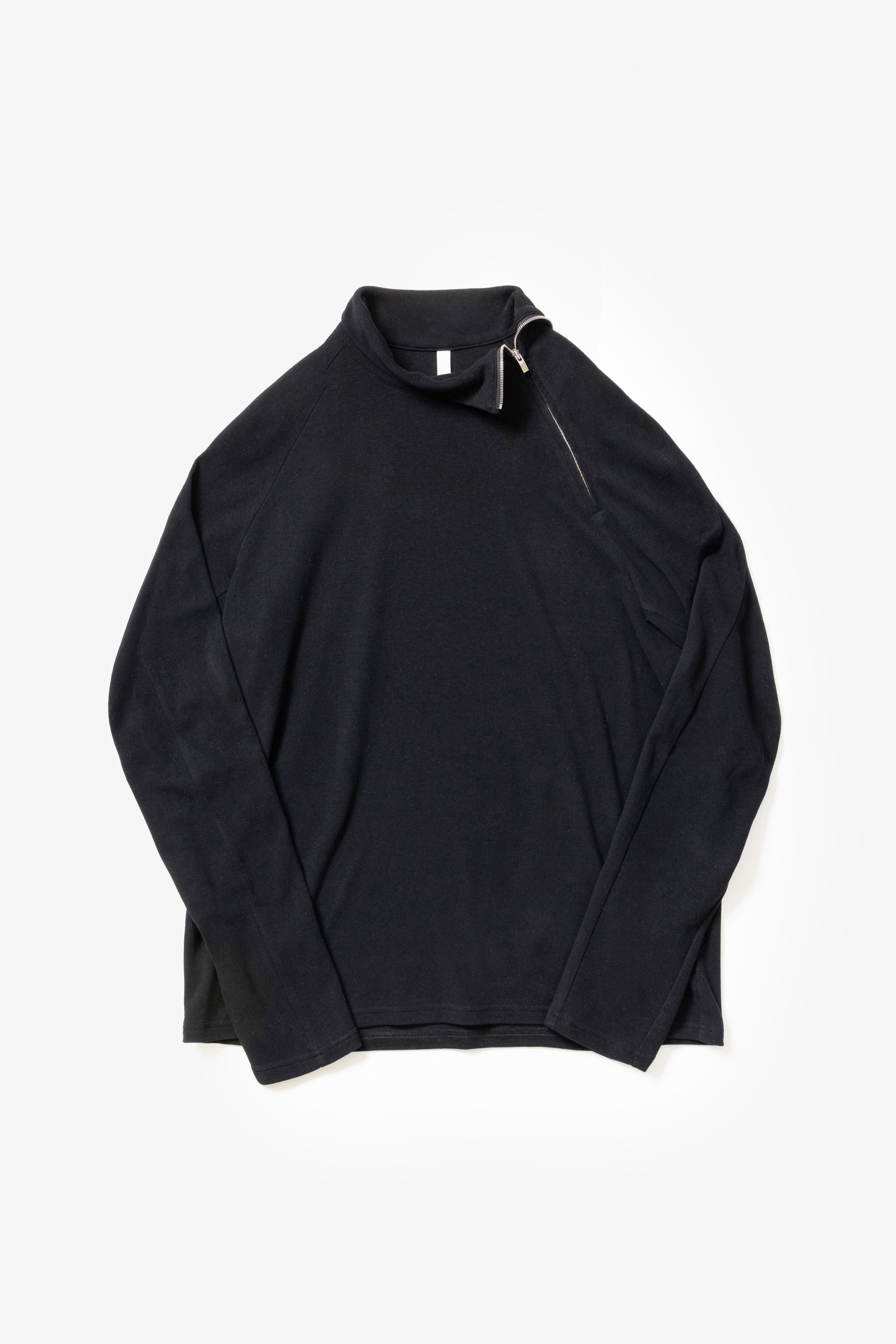 ビスコース/ポリエステルスムースジップアップハイネックL/Sカットソー〔MCKA0310086998〕