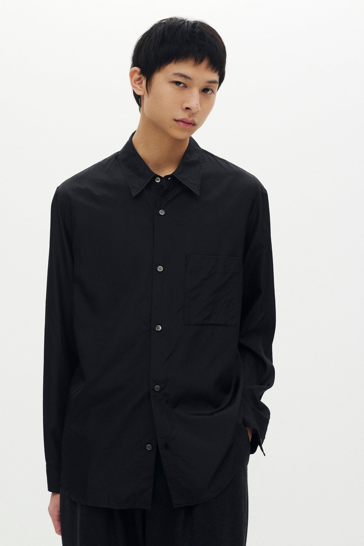 STILL ATTACHMENT シルクツイルL/Sシャツ〔MCKA0311076998〕