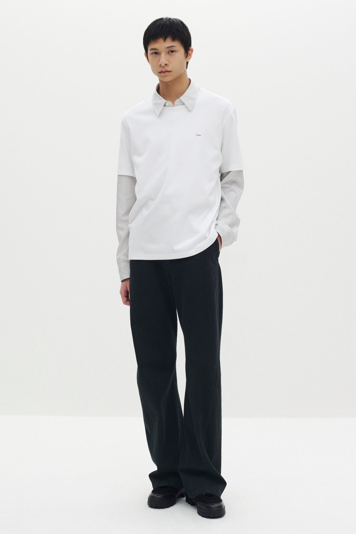 STILL ATTACHMENT シルクツイルL/Sシャツ〔MCKA0311076998〕