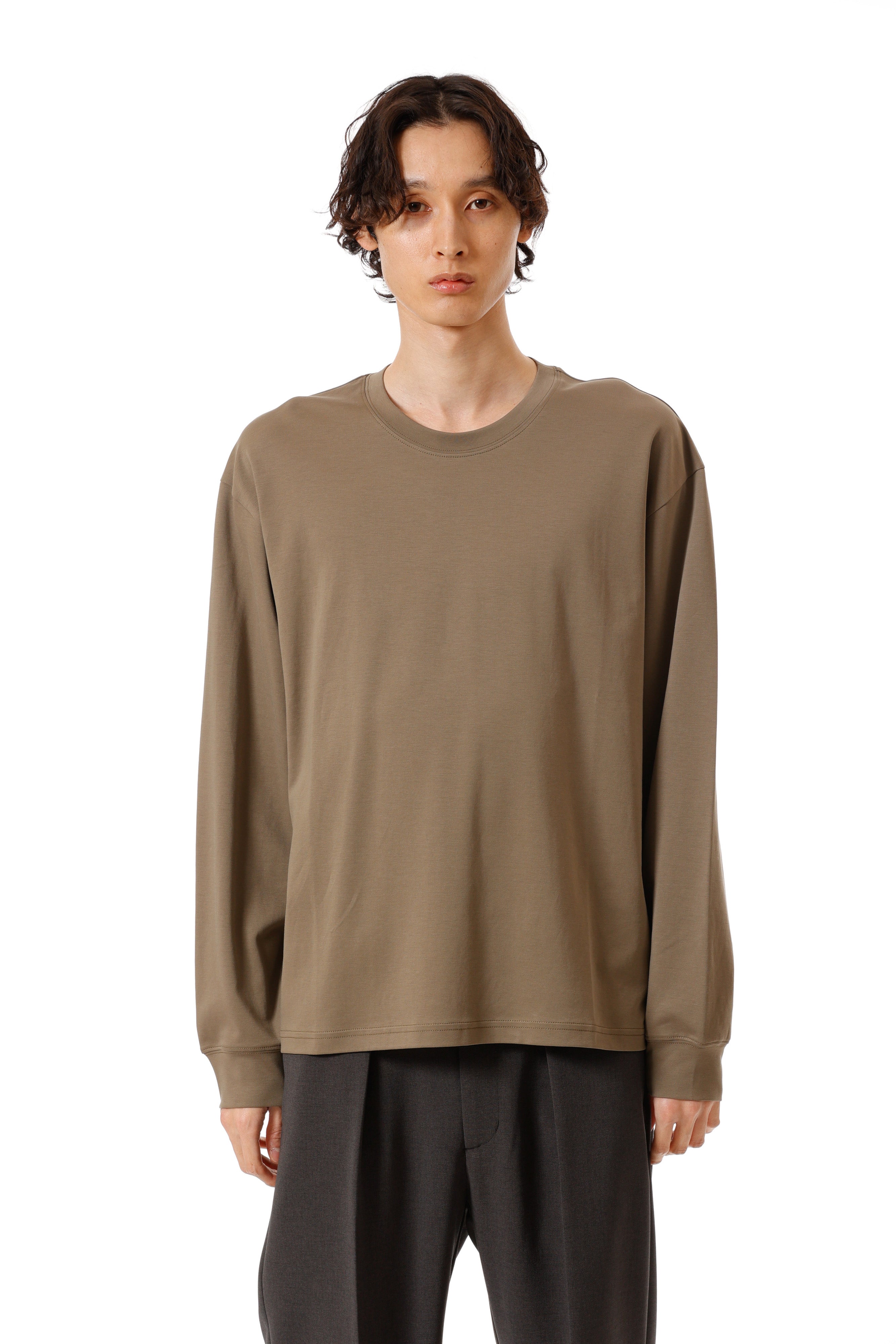 コットンダブルフェイス オーバーサイズ L/S カットソー〔AJ52-088〕