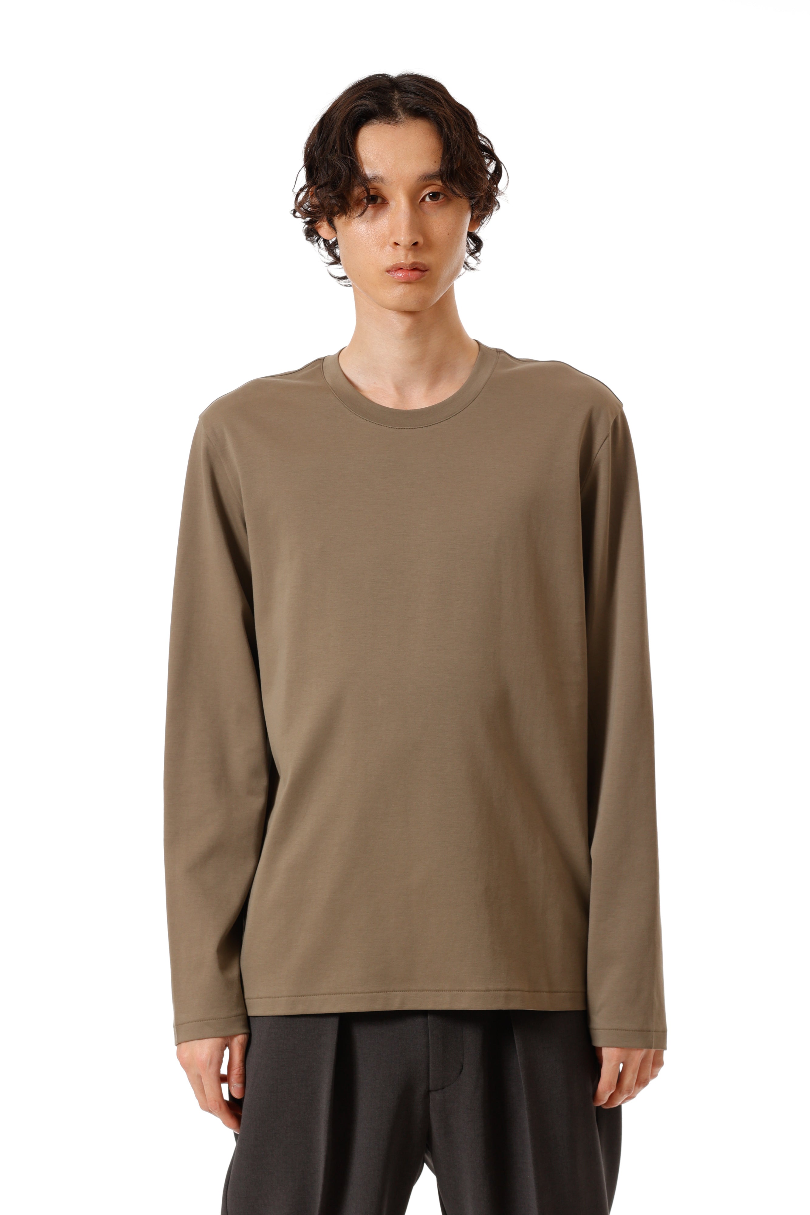 コットンダブルフェイス スリムフィット L/S カットソー〔AJ52-089〕