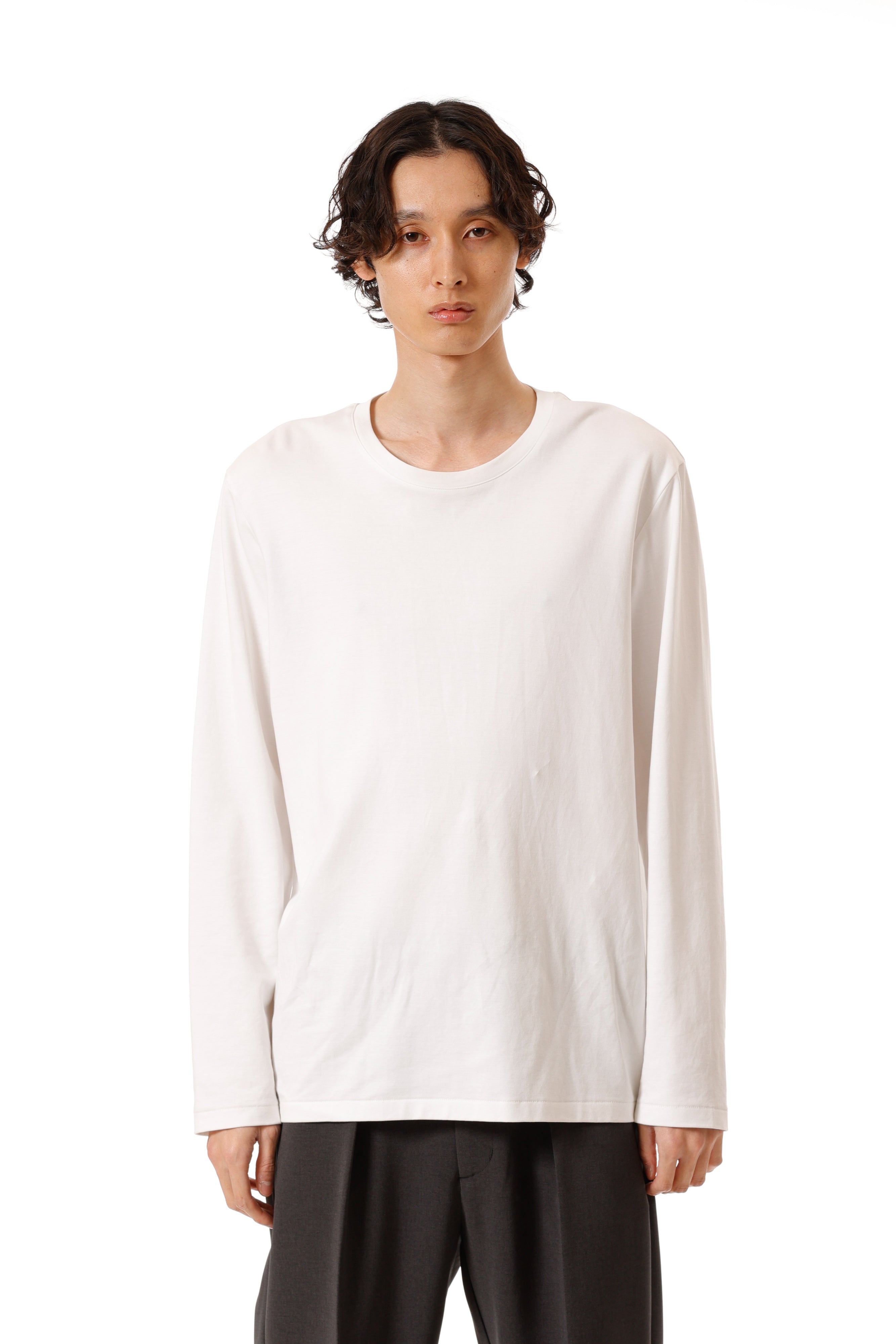 コットンダブルフェイス スリムフィット L/S カットソー〔AJ52-089〕