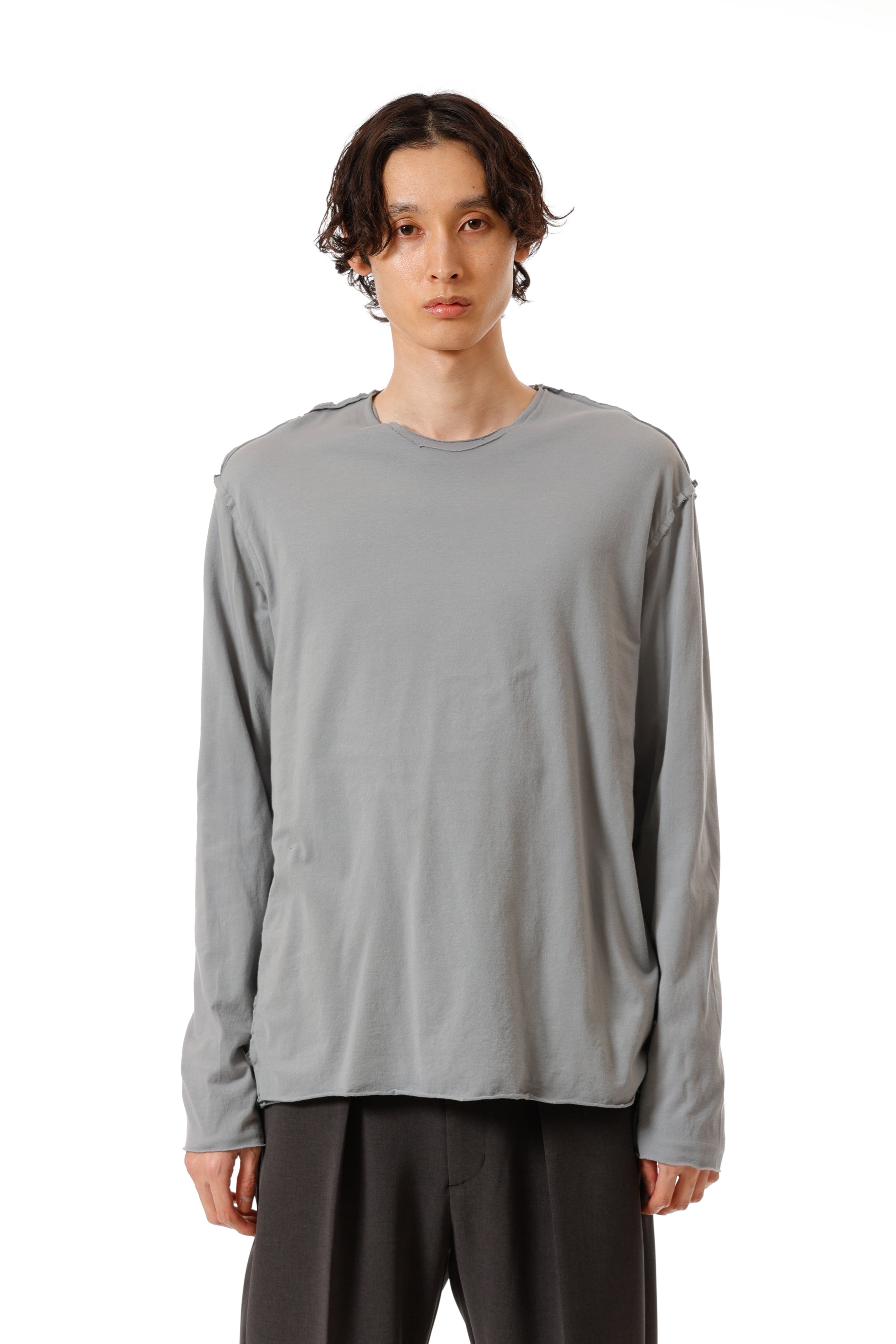 ピマコットンジャージー スリムフィット レイヤード L/S カットソー〔AJ52-091〕