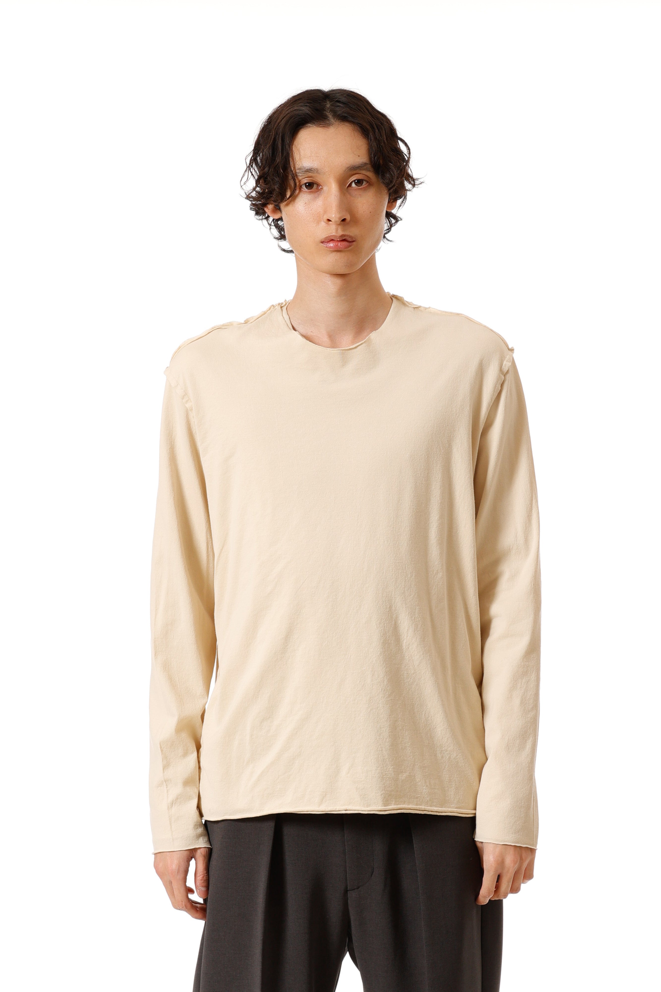 ピマコットンジャージー スリムフィット レイヤード L/S カットソー〔AJ52-091〕