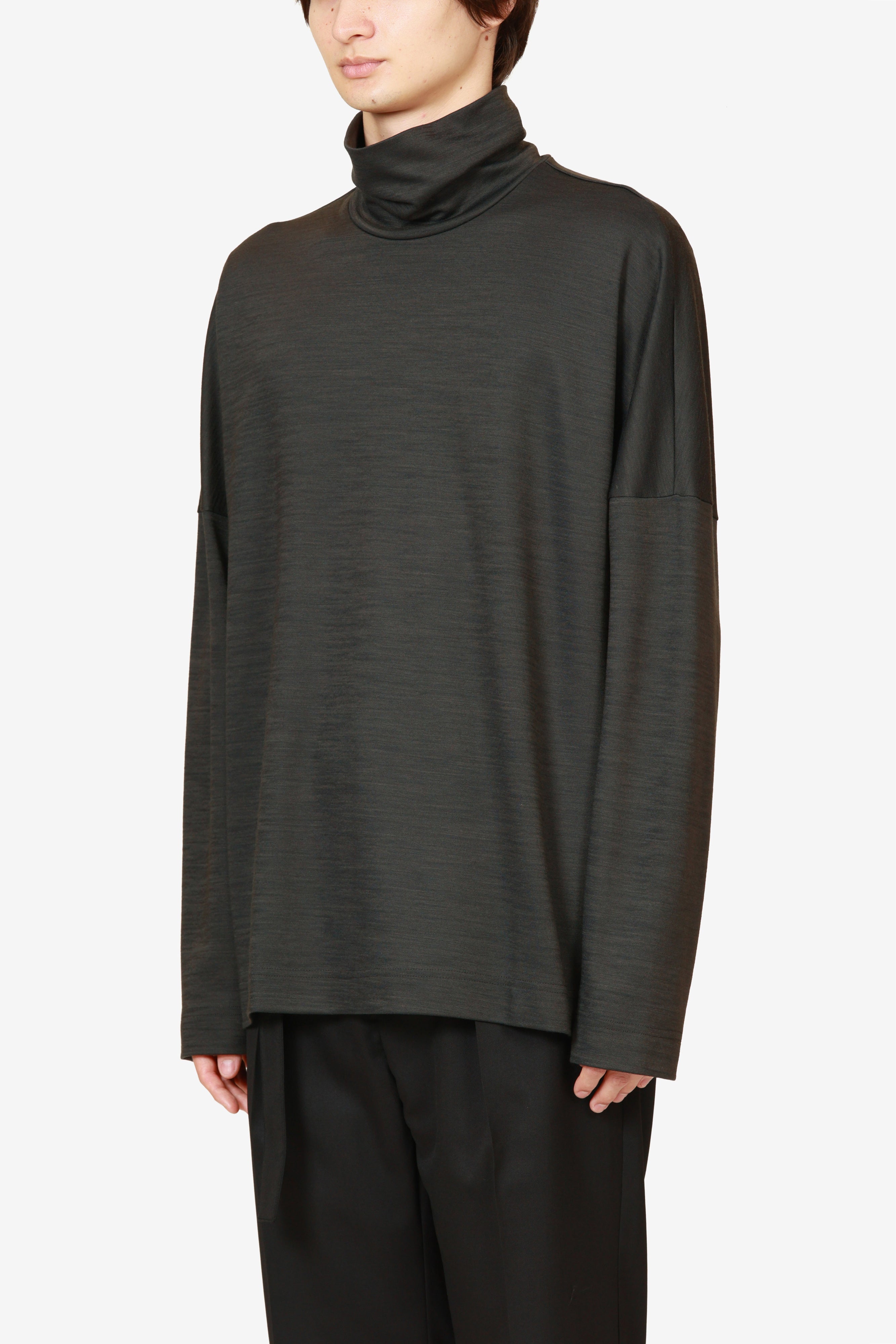 限定商品 ウール/ナイロンスムース ハイネックカットソーL/S〔AJ52-114〕