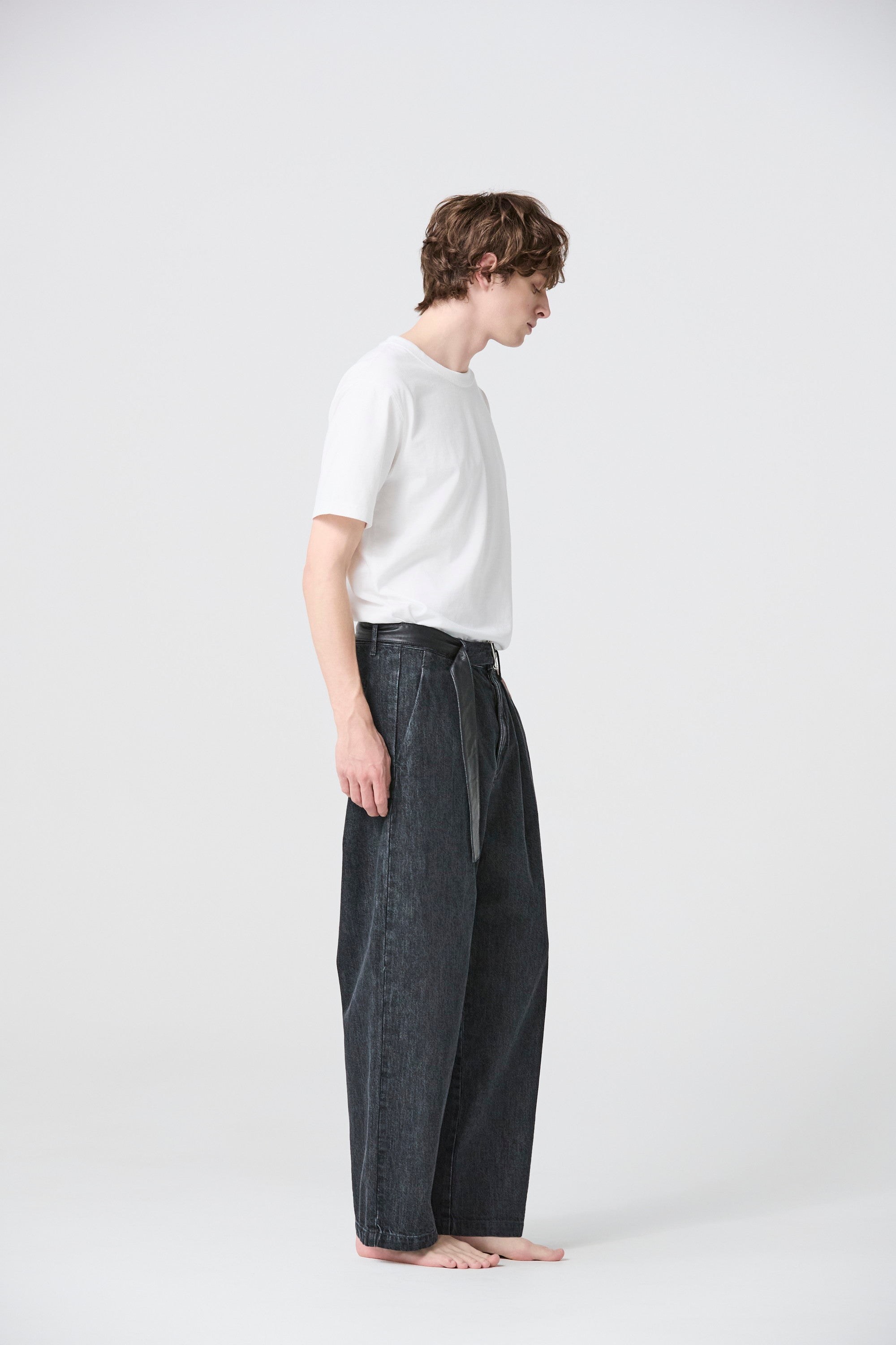 ATTACHMENT × JAPAN DENIM　LEATHER BELTED VINTAGE PANTS〔AP61-112〕