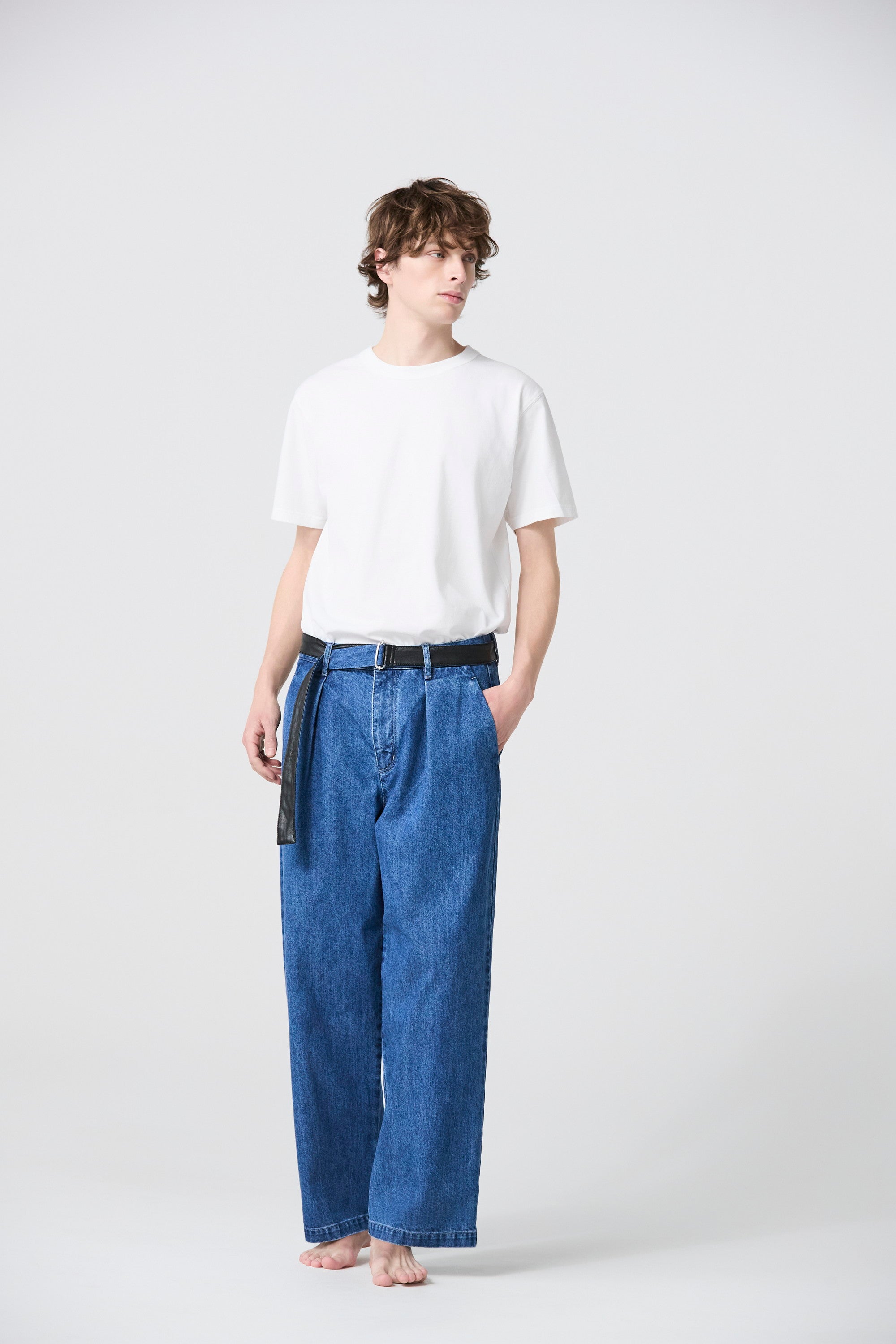 ATTACHMENT × JAPAN DENIM　LEATHER BELTED VINTAGE PANTS〔AP61-112〕