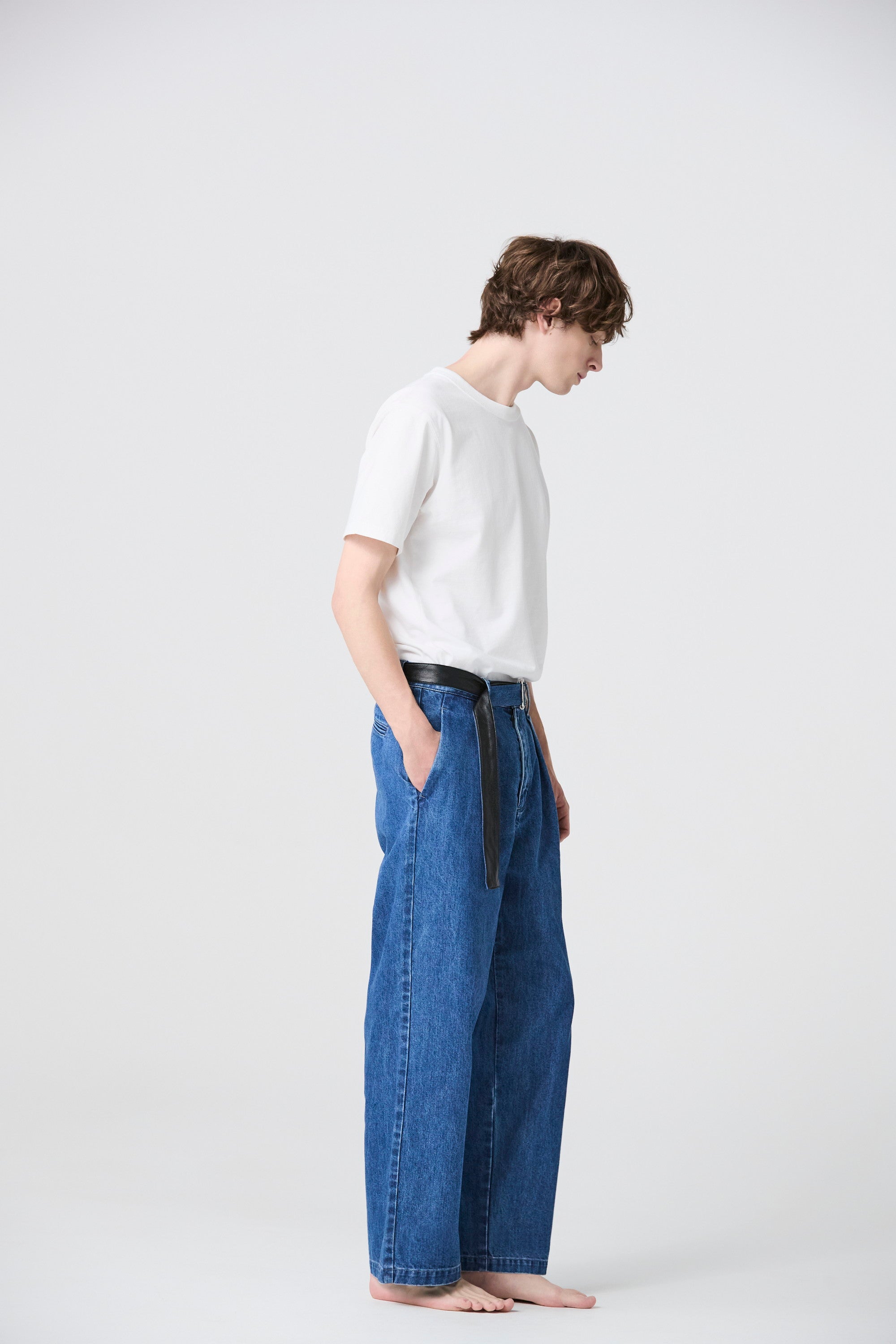 ATTACHMENT × JAPAN DENIM　LEATHER BELTED VINTAGE PANTS〔AP61-112〕