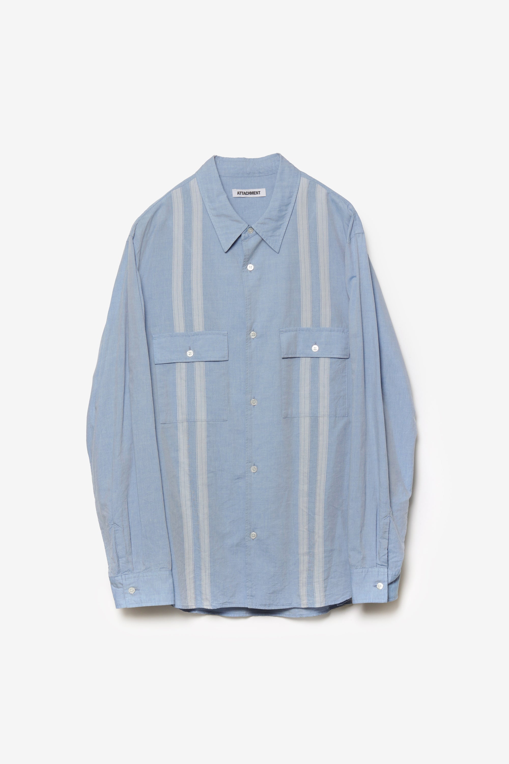 コットン/テンセル ジャカードローン パッチポケットL/S シャツ〔AS61-029〕