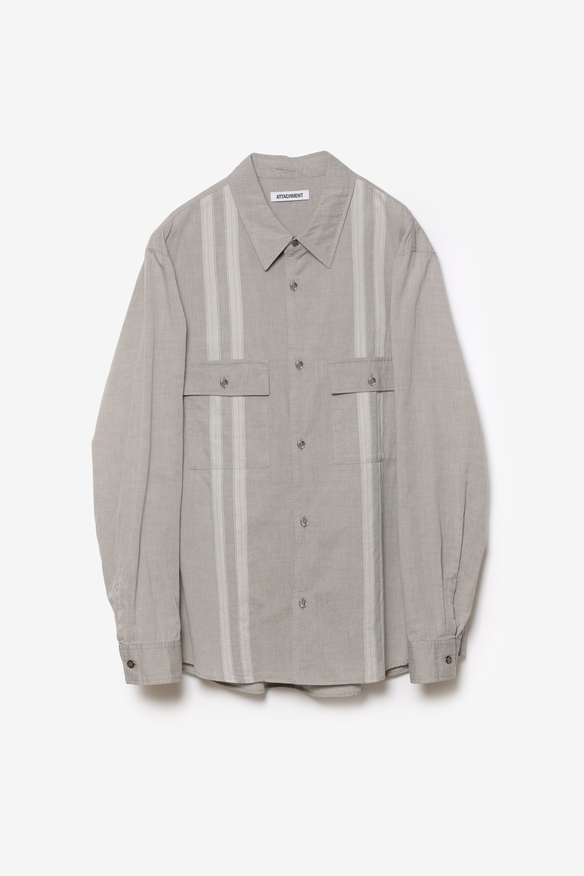 コットン/テンセル ジャカードローン パッチポケットL/S シャツ〔AS61-029〕