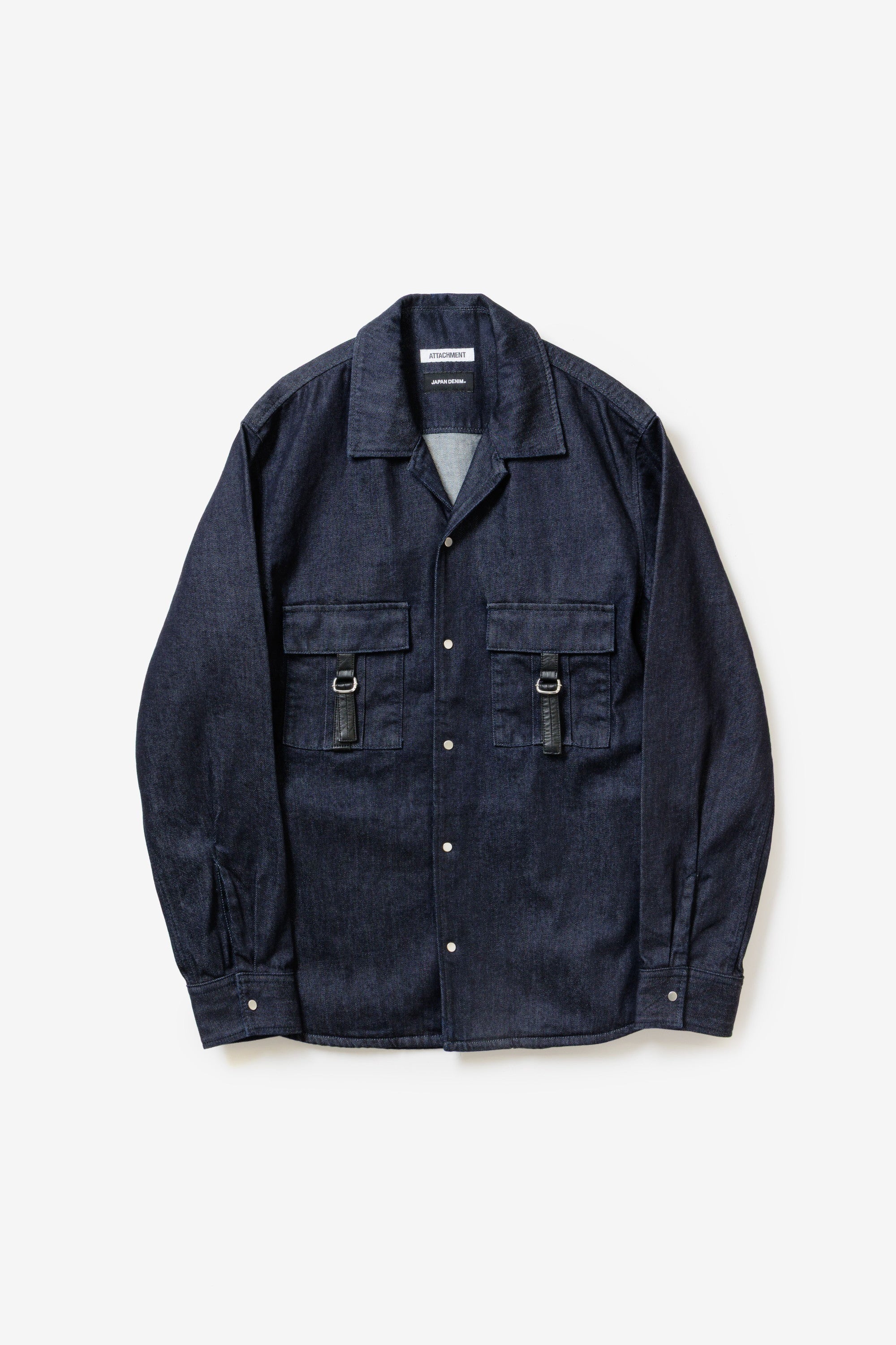 ATTACHMENT × JAPAN DENIM LEATHER STRAP ONEWASH SHIRT JACKET〔AS61