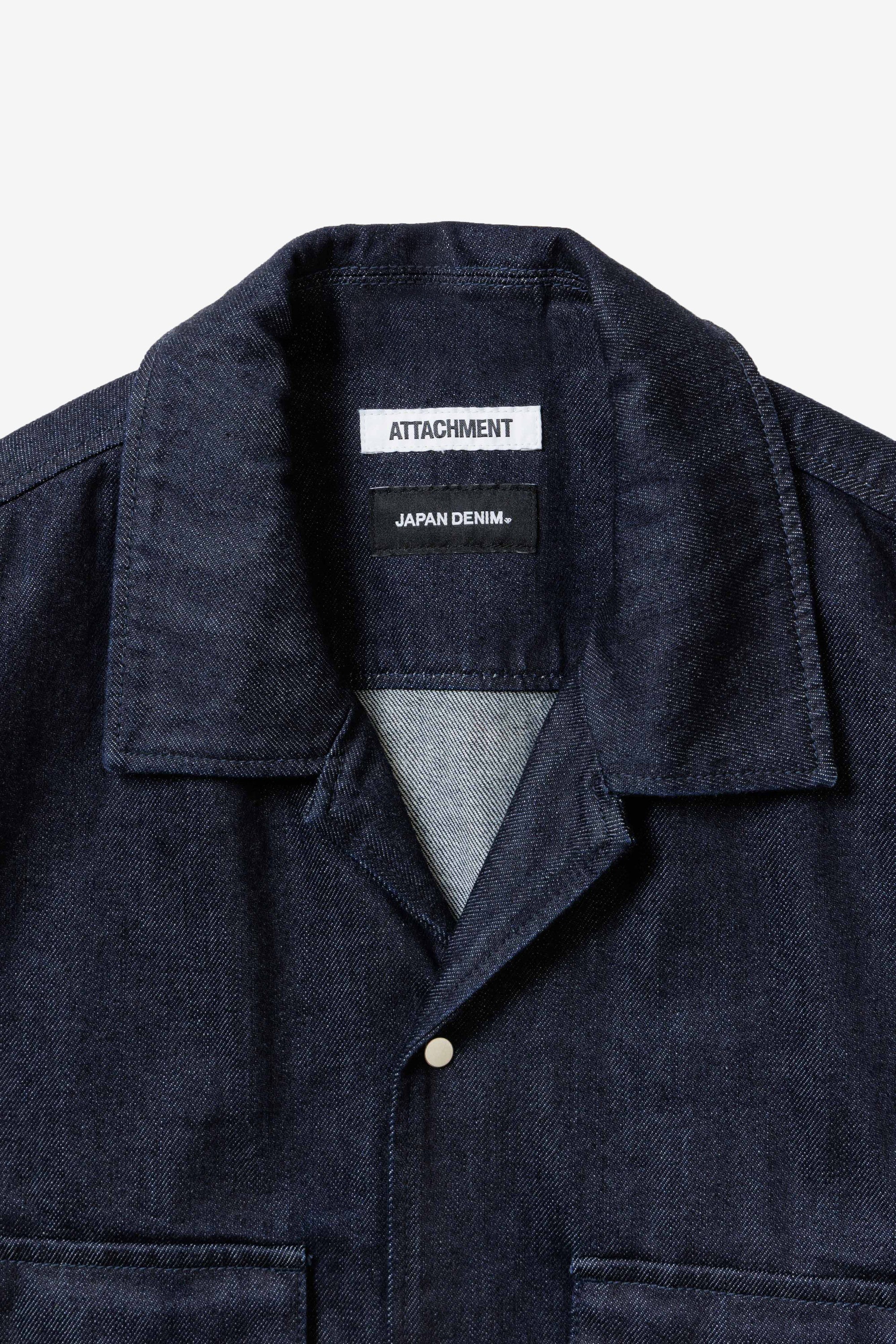 ATTACHMENT × JAPAN DENIM　LEATHER STRAP ONEWASH SHIRT JACKET〔AS61-109〕