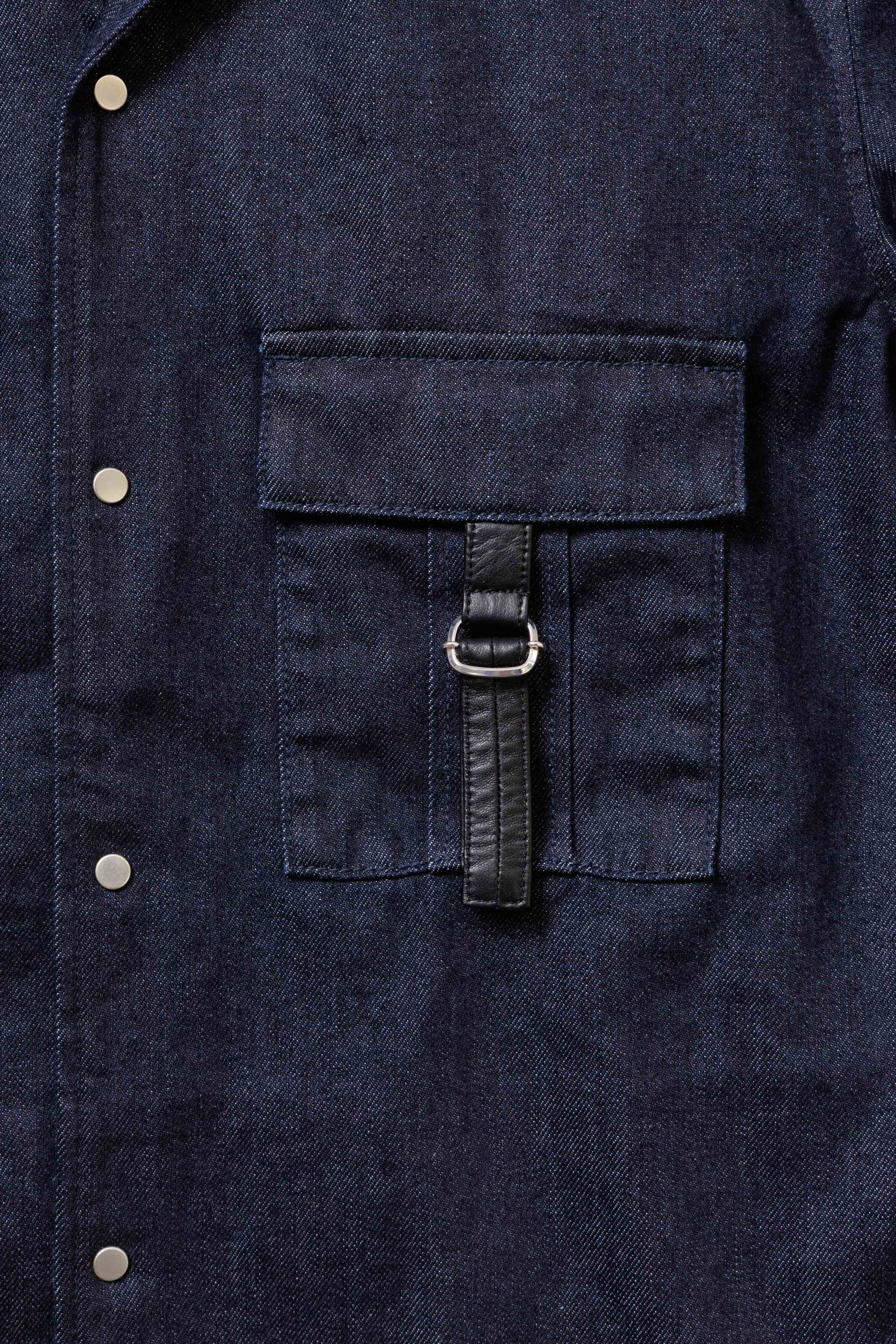 ATTACHMENT × JAPAN DENIM LEATHER STRAP ONEWASH SHIRT JACKET〔AS61