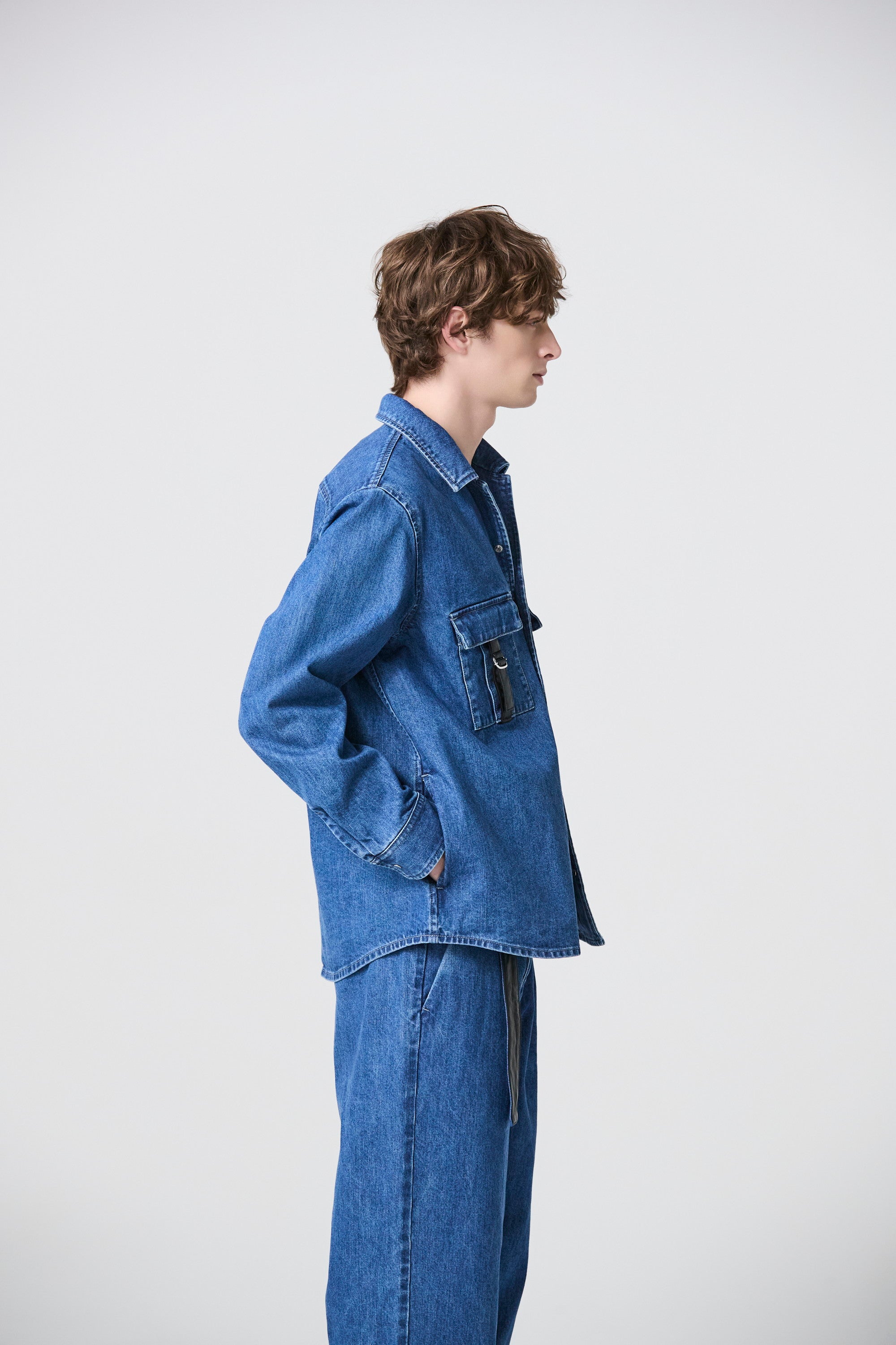 ATTACHMENT × JAPAN DENIM　LEATHER STRAP VINTAGE SHIRT JACKET〔AS61-110〕