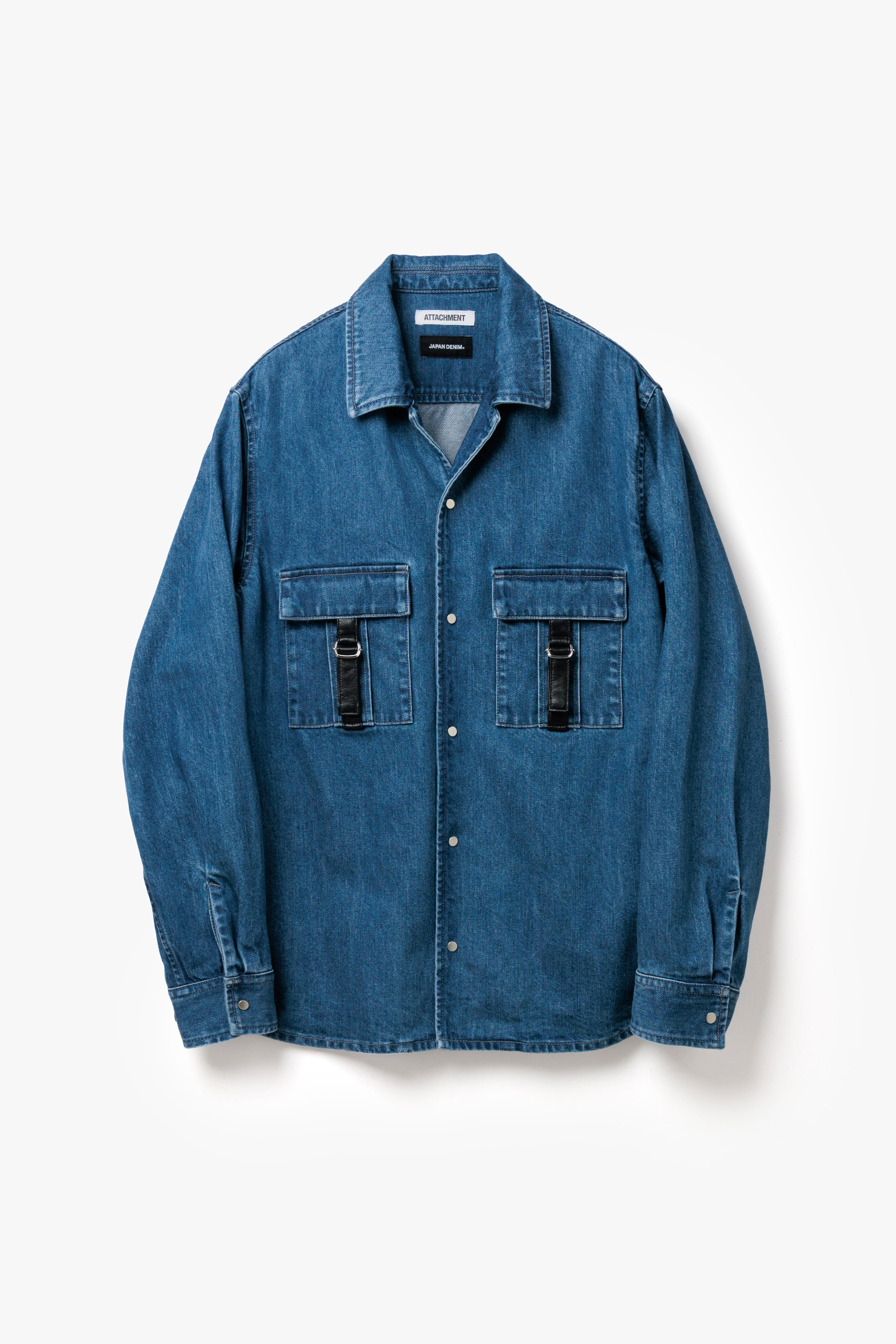 ATTACHMENT × JAPAN DENIM LEATHER STRAP VINTAGE SHIRT JACKET〔AS61