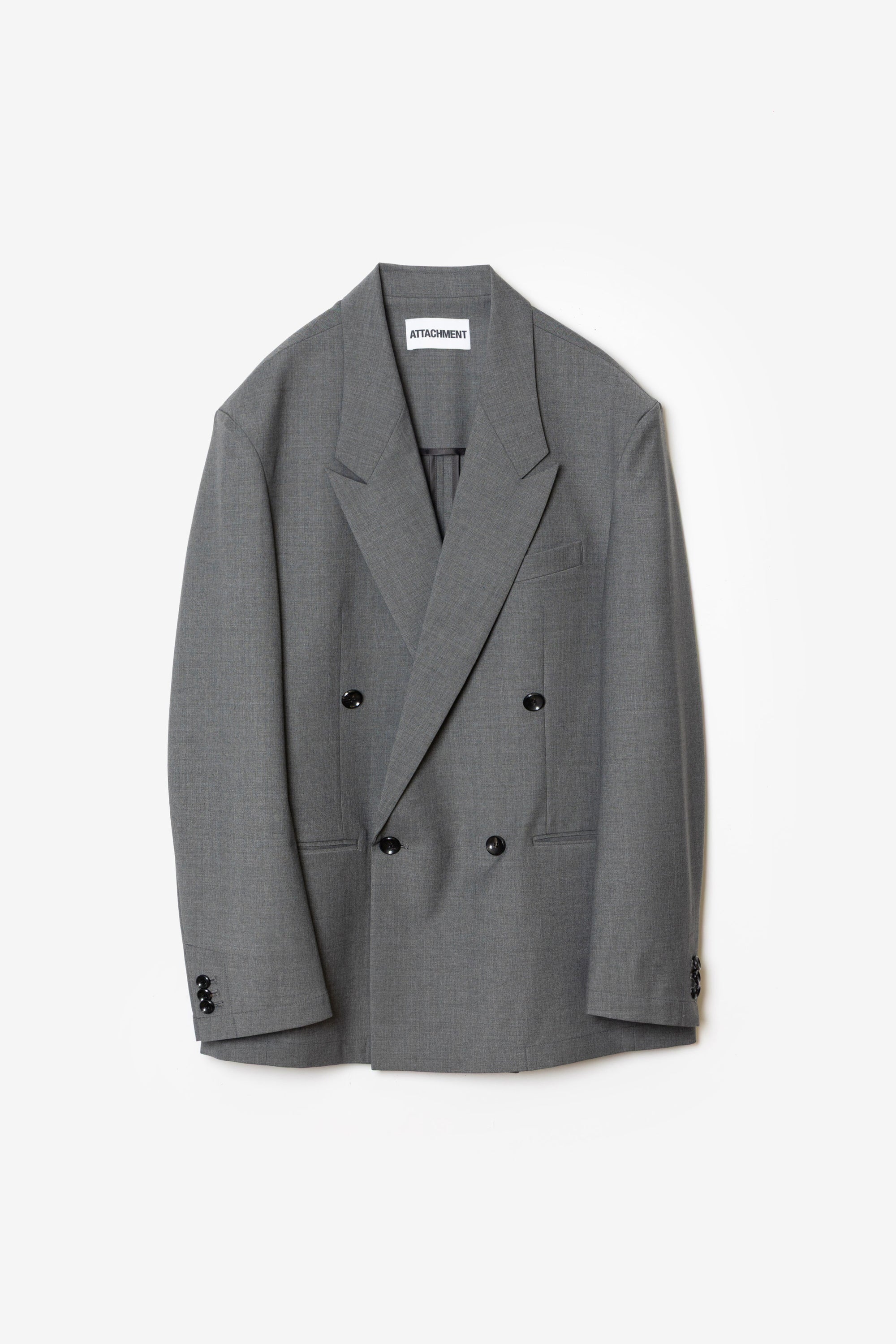 ウール/ポリエステルストレッチトロダブルブレステッドジャケット