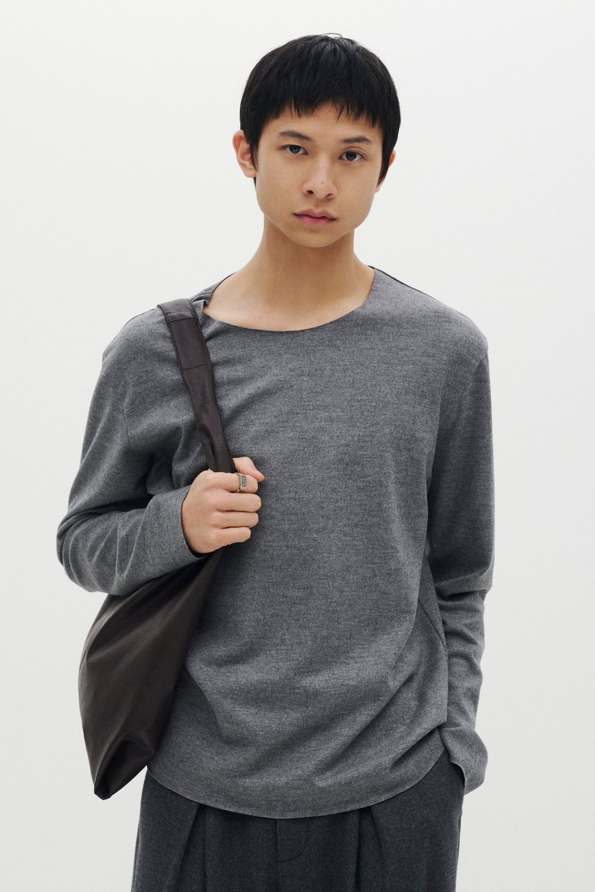 STILL ATTACHMENT ウールジャージーカットオフL/Sカットソー〔MCKA0305086998〕