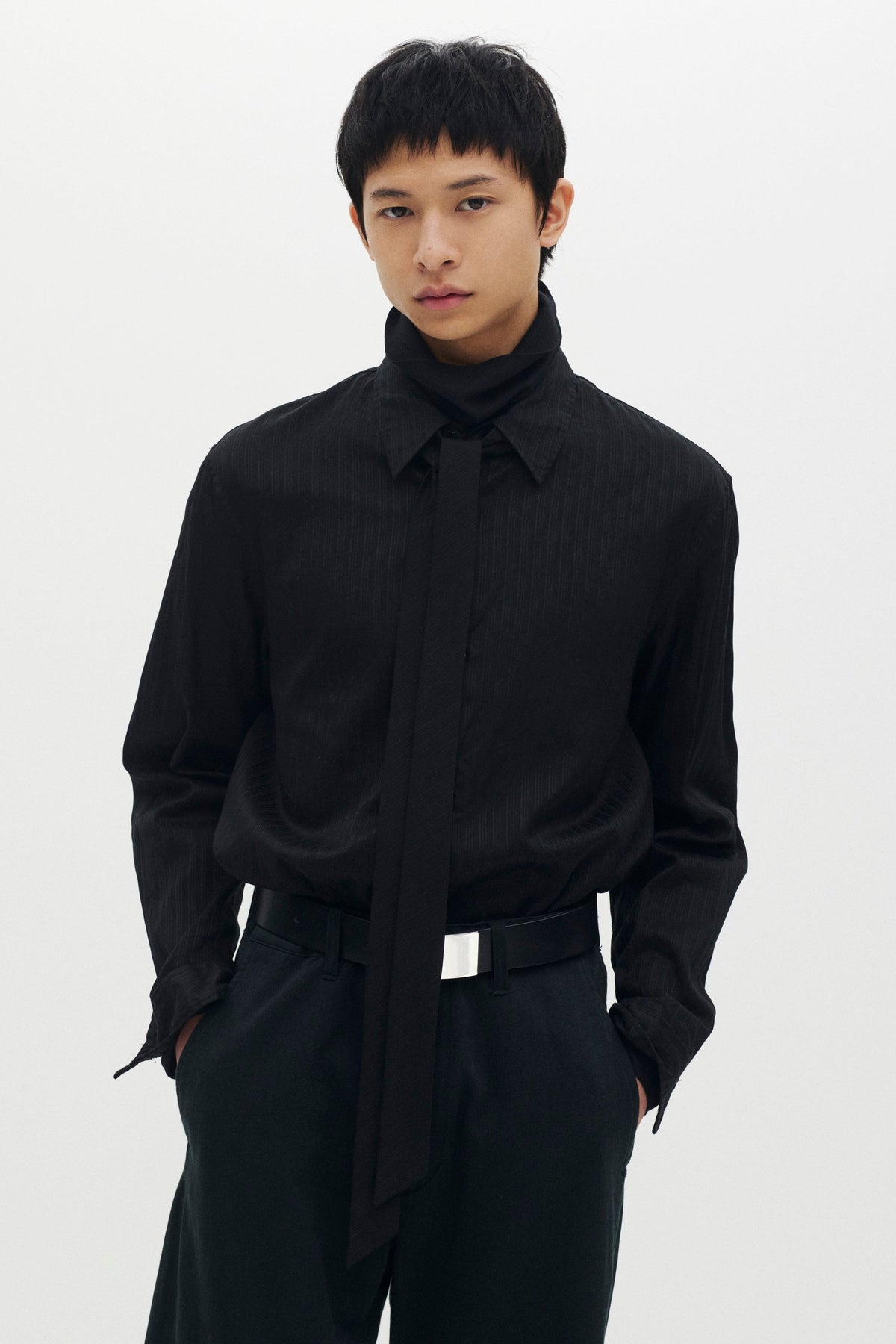 STILL ATTACHMENT ウールジャージーハイネックL/Sカットソー〔MCKA0306086998〕