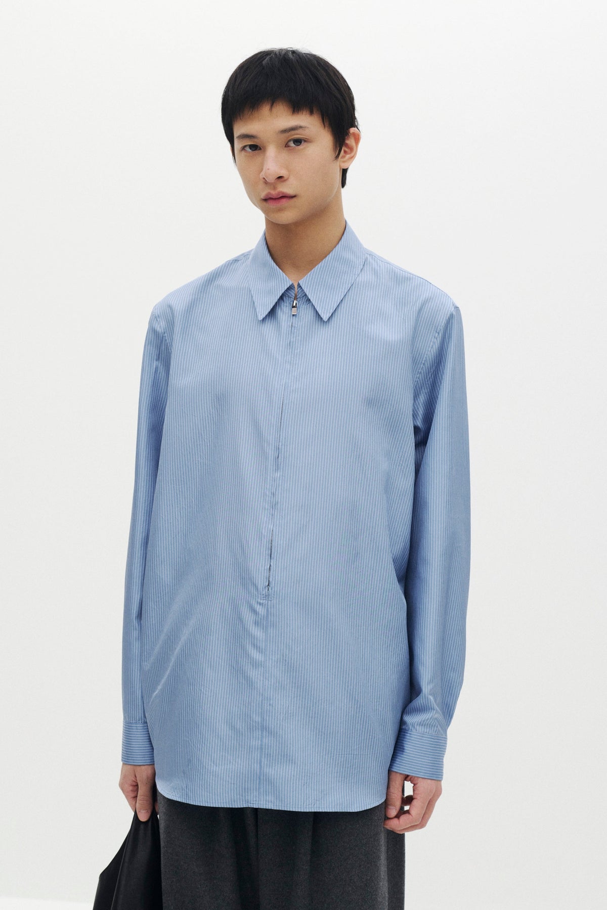 STILL ATTACHMENT シルクツイルジップヴァルーズL/Sシャツ〔MCKA0312076998〕