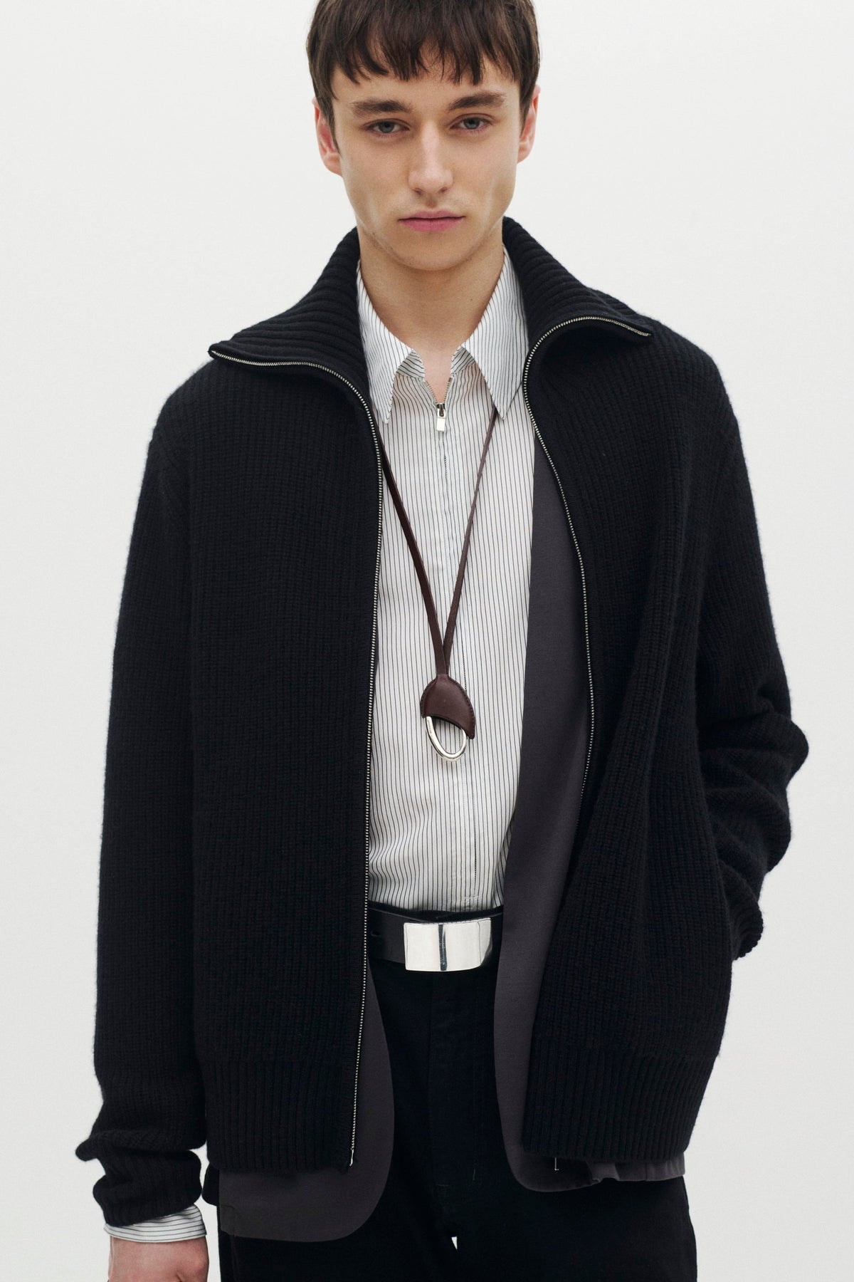 STILL ATTACHMENT シルクツイルジップヴァルーズL/Sシャツ〔MCKA0312076998〕