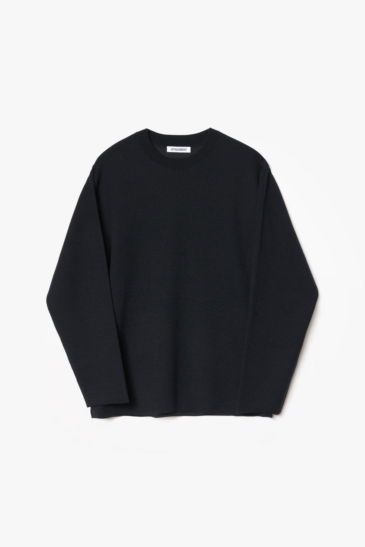 ウール／ポリエステルダブルニットクルーネックプルオーバー〔MCKA0326056998〕