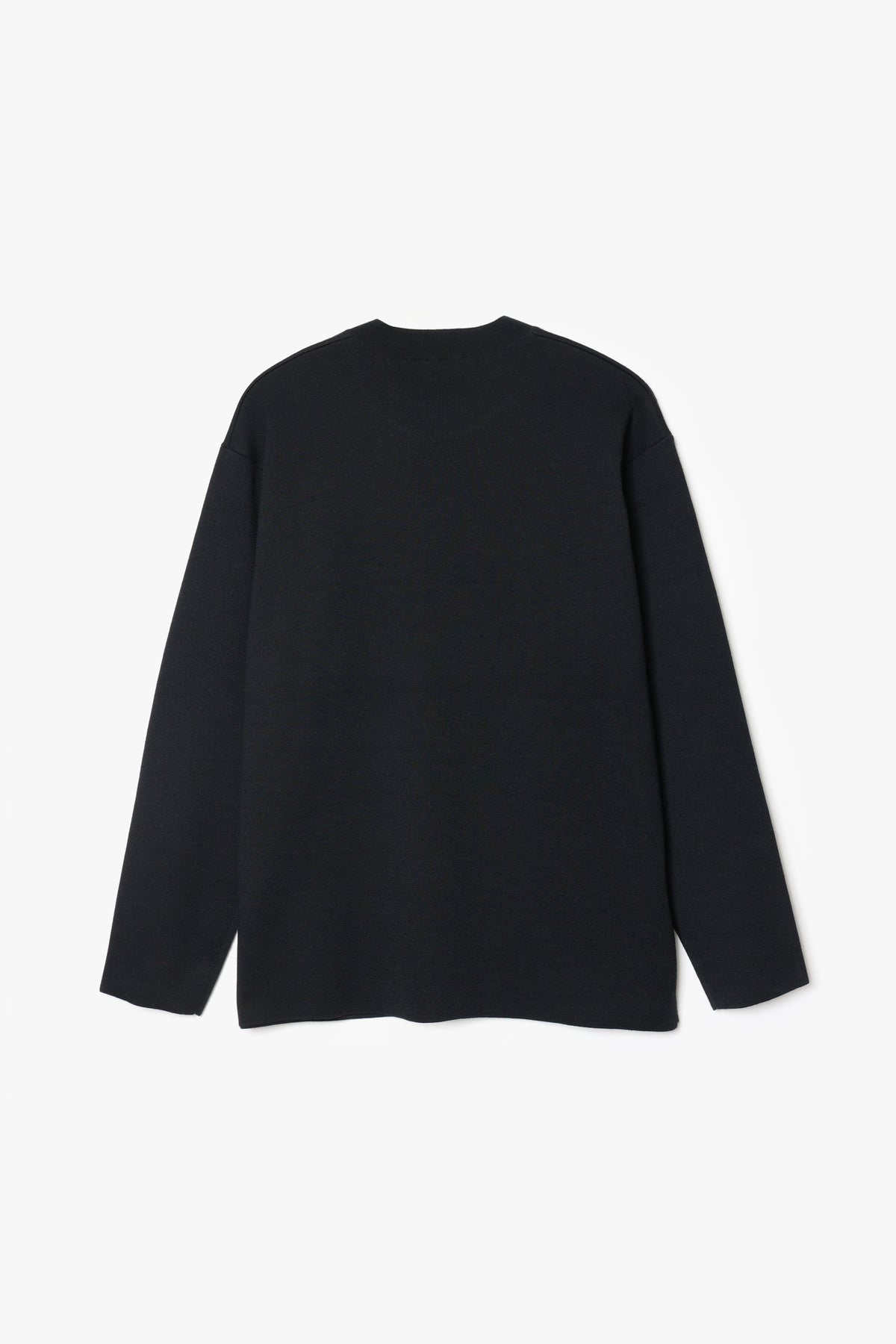 ウール／ポリエステルダブルニットクルーネックプルオーバー〔MCKA0326056998〕