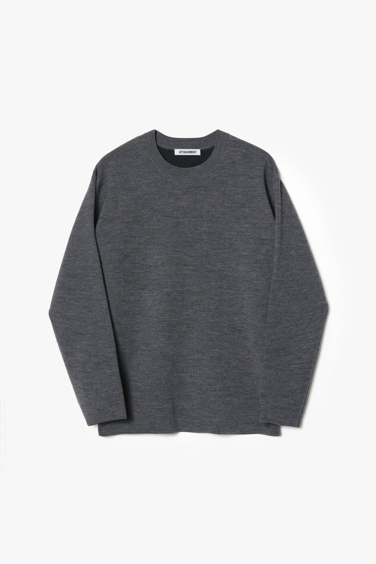 ウール／ポリエステルダブルニットクルーネックプルオーバー〔MCKA0326056998〕