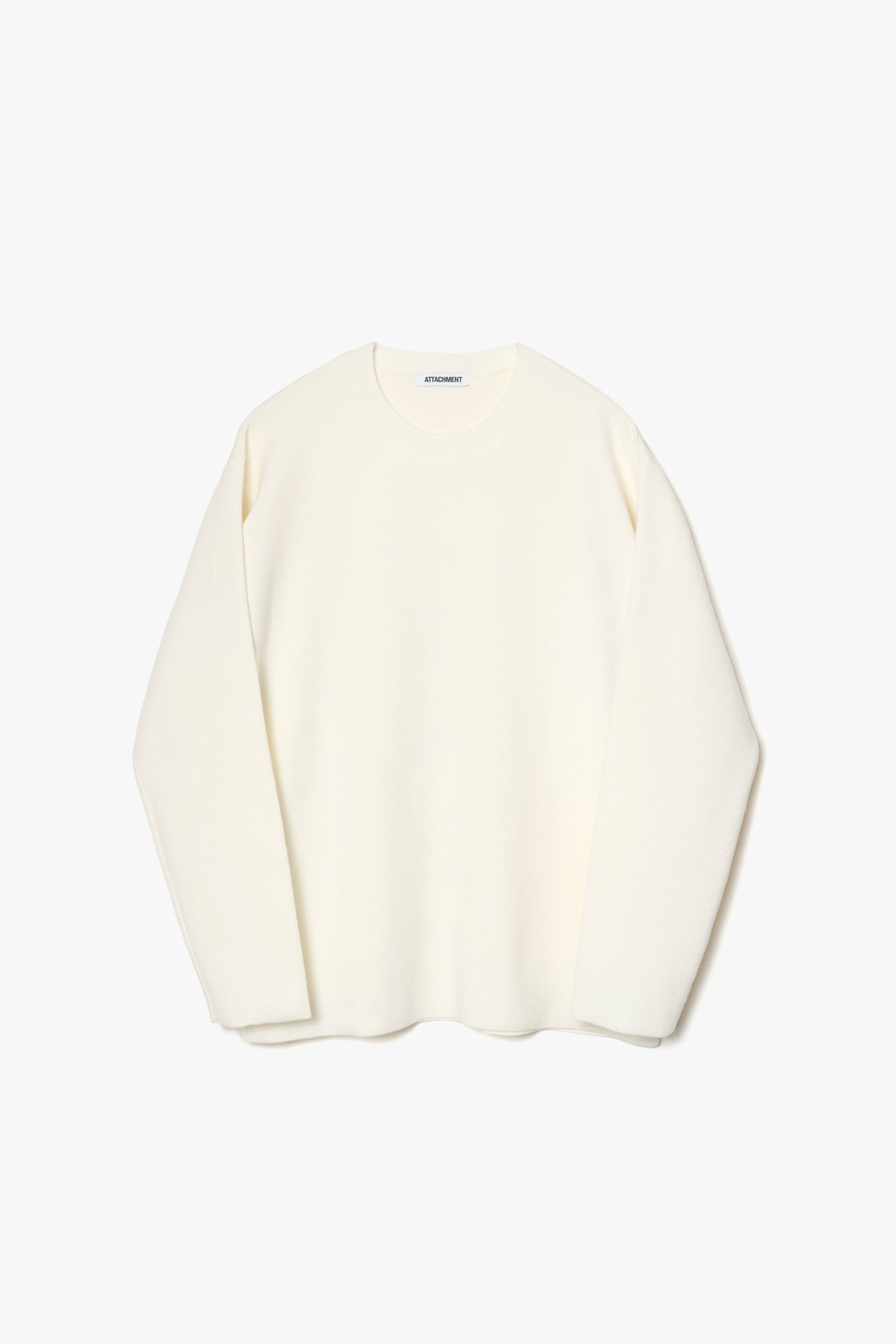 ウール／ポリエステルダブルニットクルーネックプルオーバー〔MCKA0326056998〕